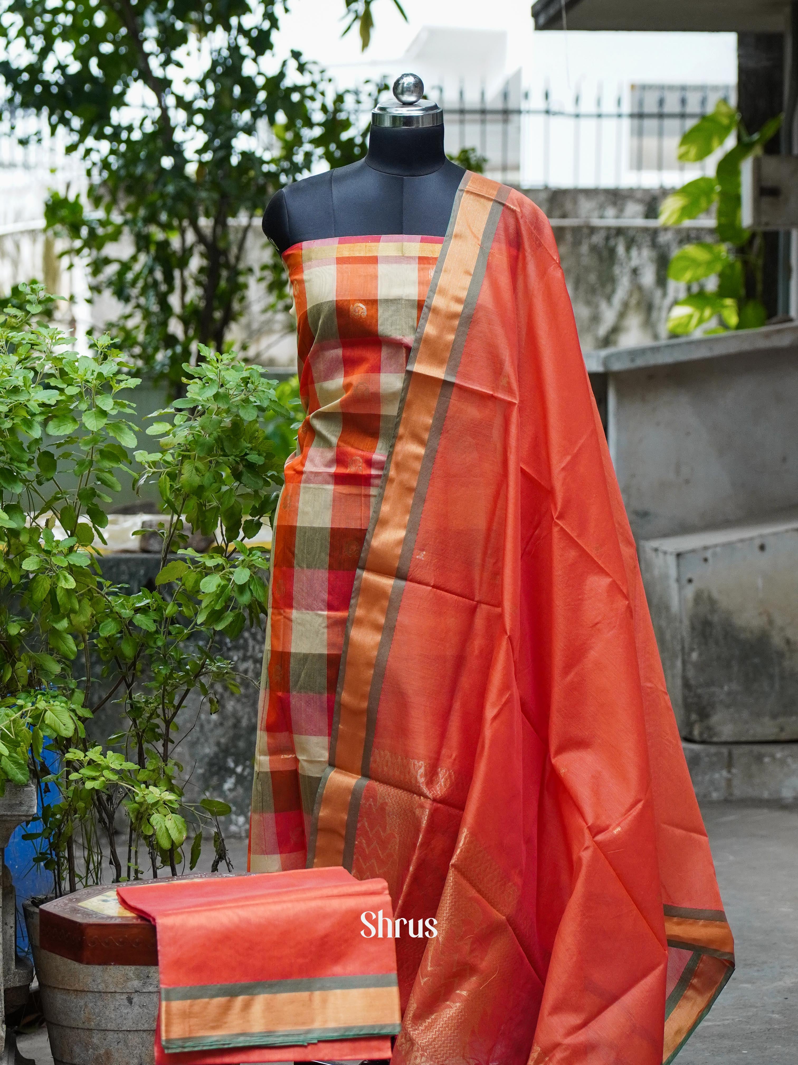 CHS10386 - Semi silkcotton salwar - Shop on ShrusEternity.com