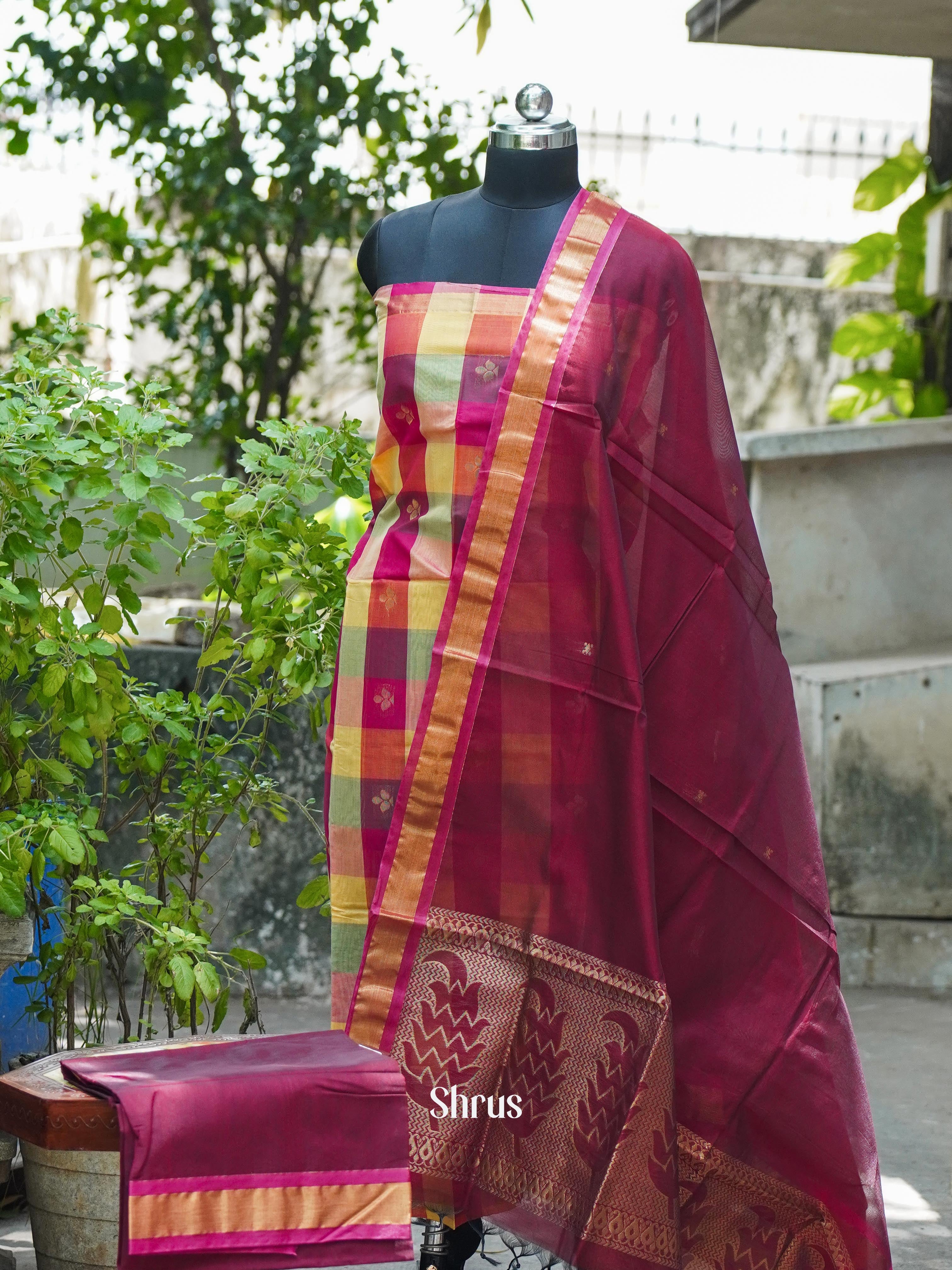 CHS10392 - Semi silkcotton salwar - Shop on ShrusEternity.com