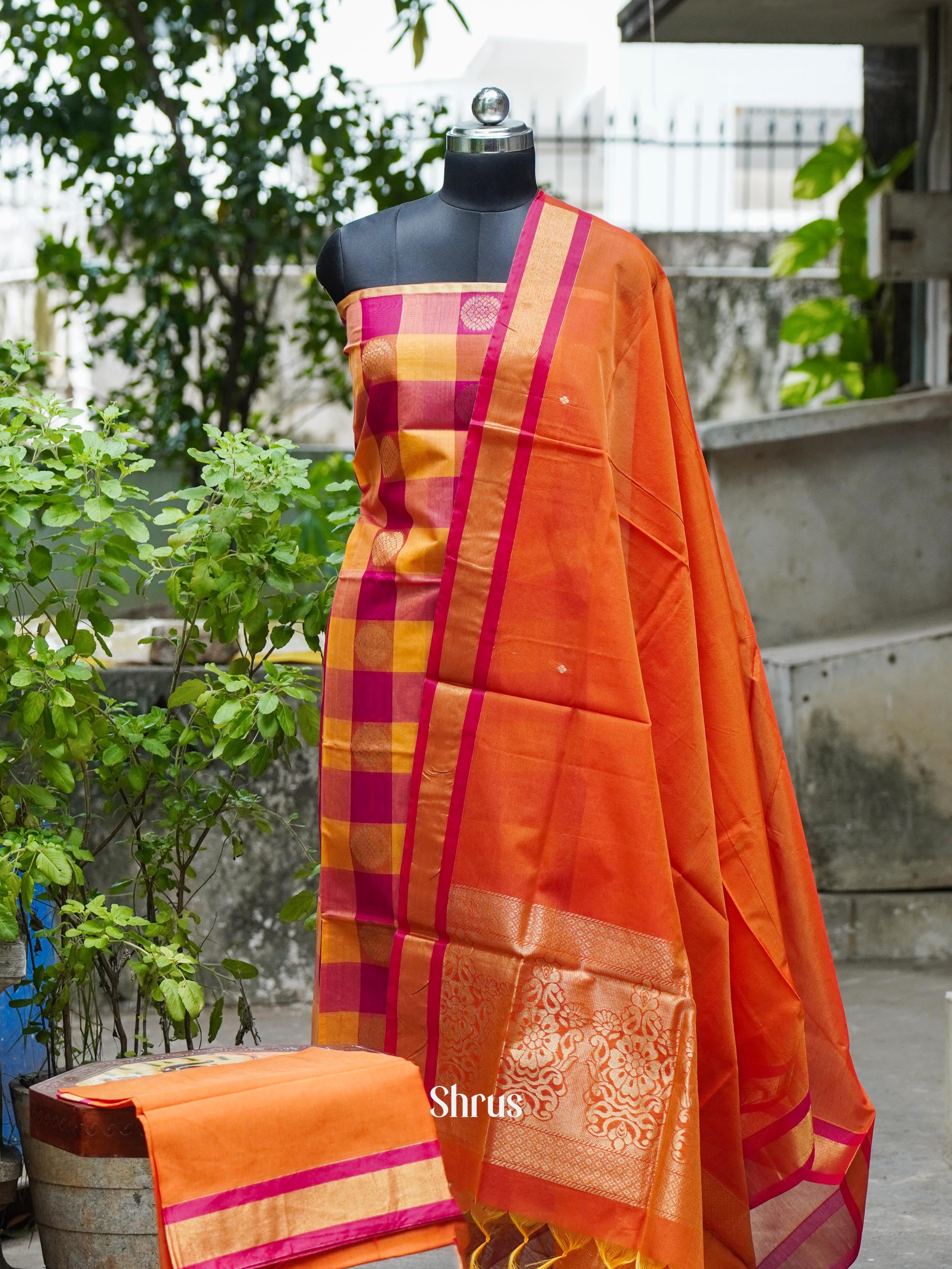 CHS10424 - Semi silkcotton salwar - Shop on ShrusEternity.com