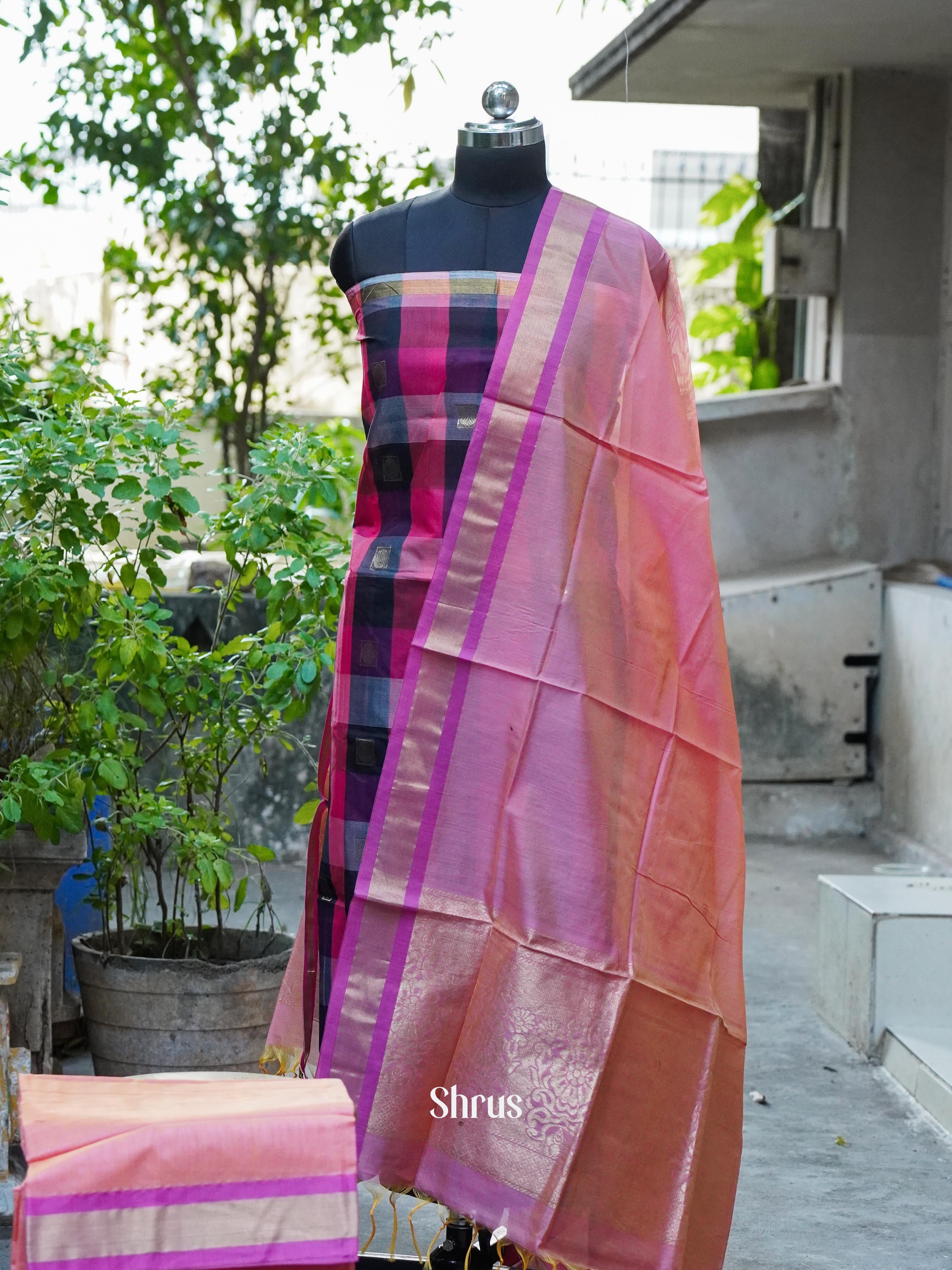 CHS10438 - Semi silkcotton salwar - Shop on ShrusEternity.com