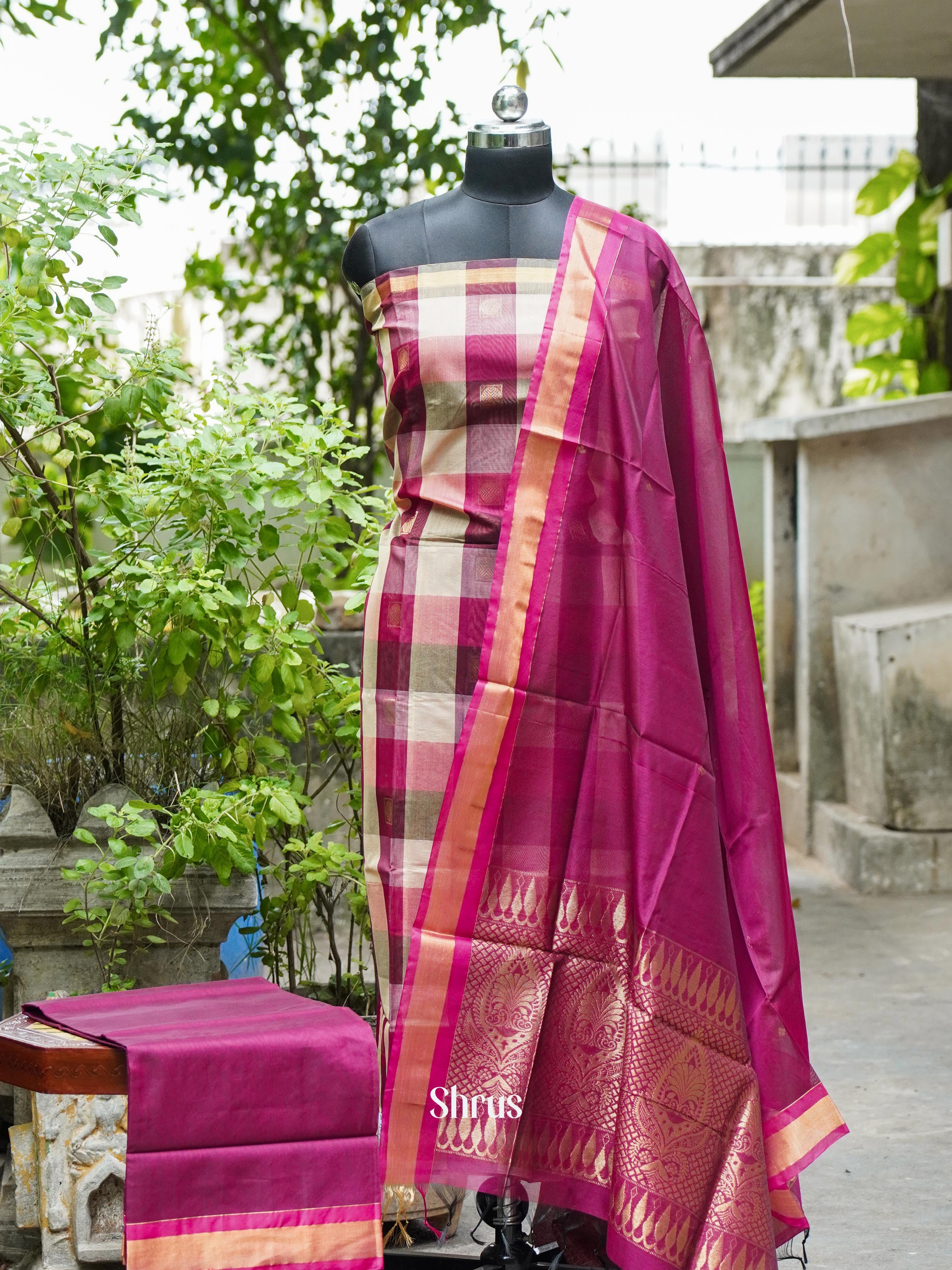 CHS10442 - Semi silkcotton salwar - Shop on ShrusEternity.com