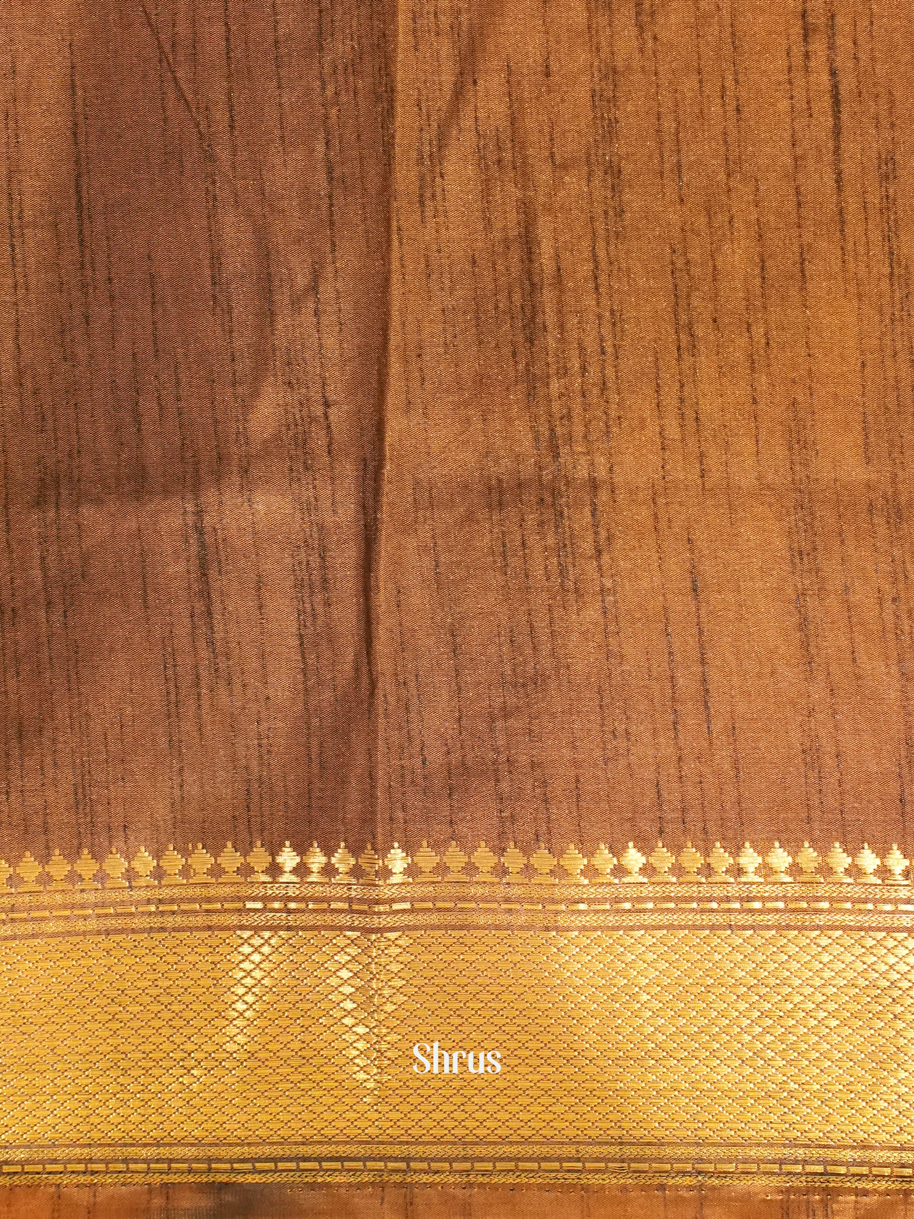 Mustard & Brown - Semi Patola Saree - Shop on ShrusEternity.com