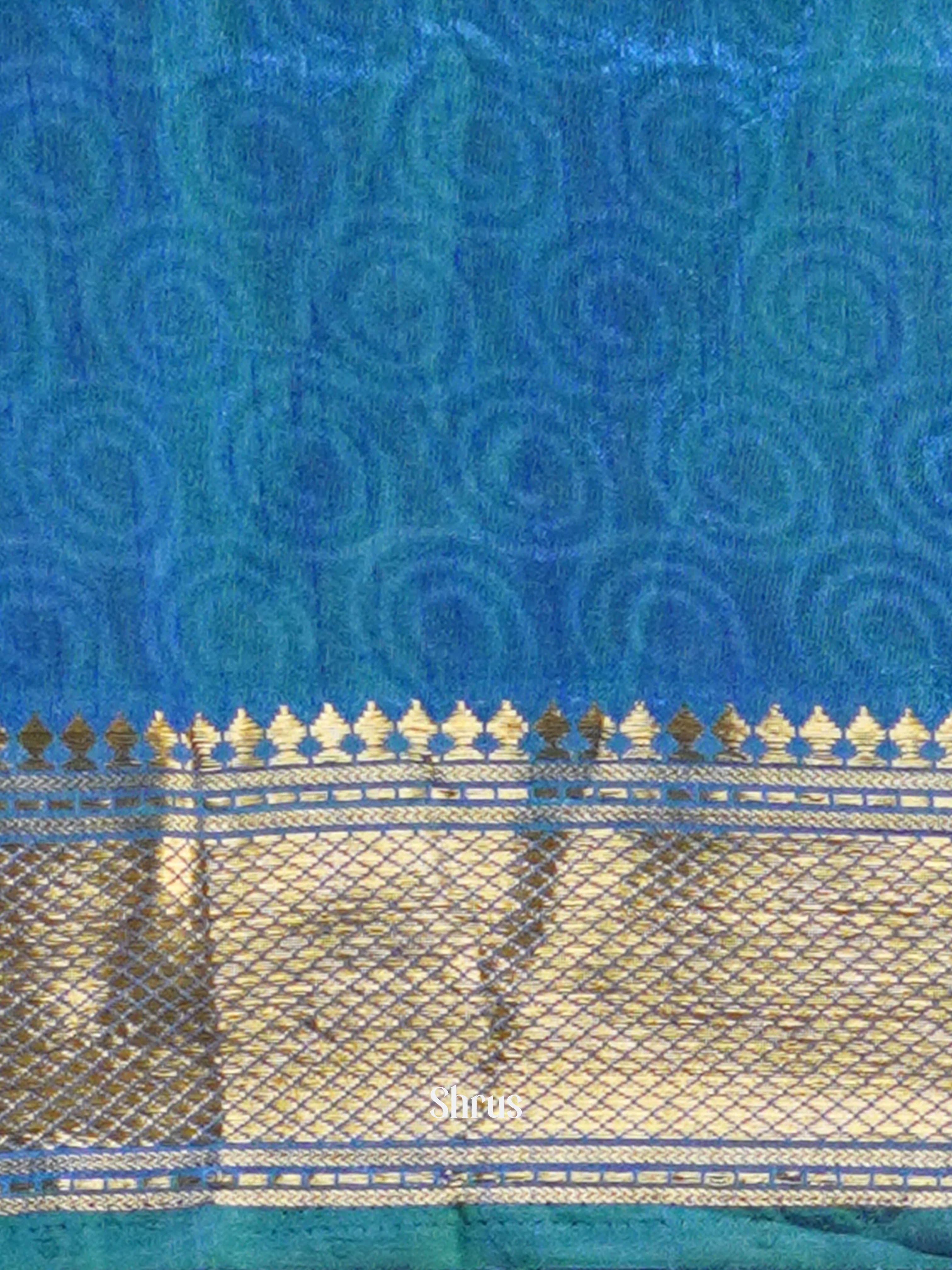 Green & Blue - Semi Patola Saree - Shop on ShrusEternity.com