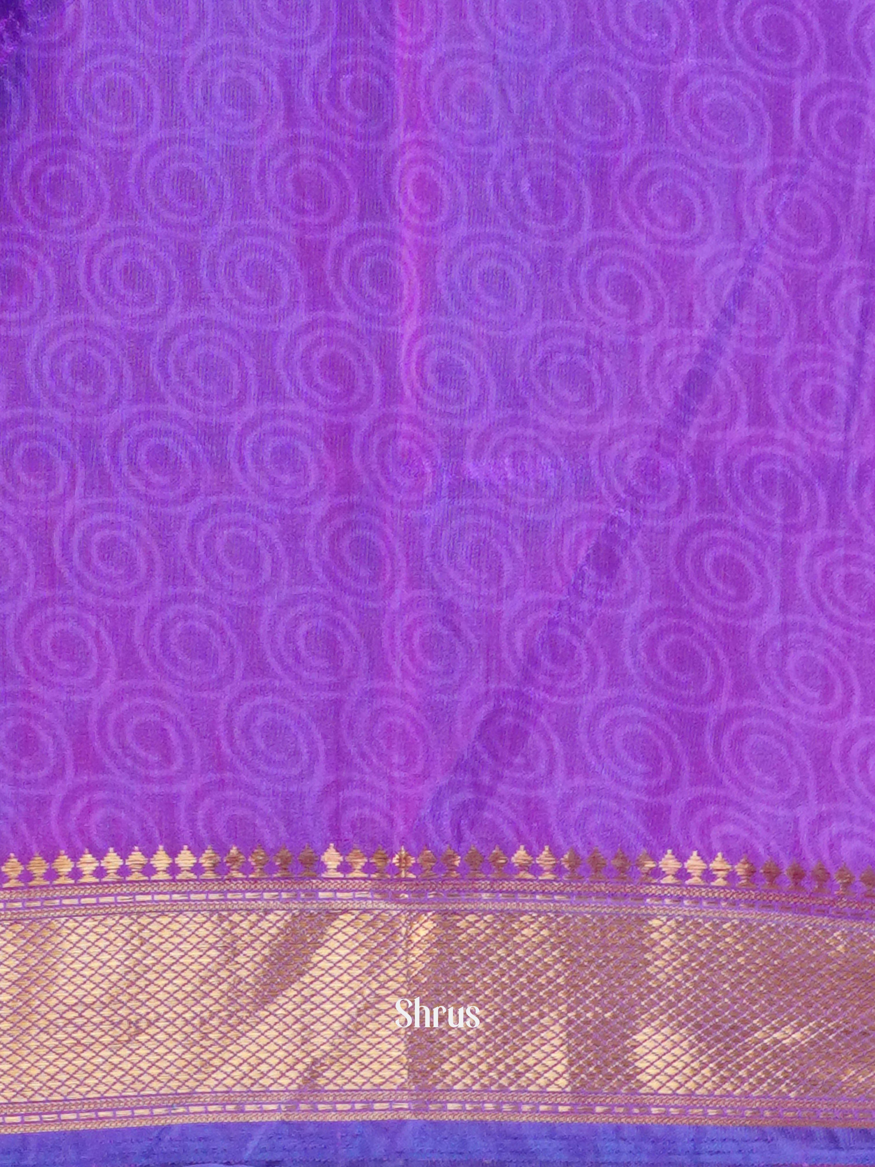 Blue & Purple - Semi Patola Saree - Shop on ShrusEternity.com
