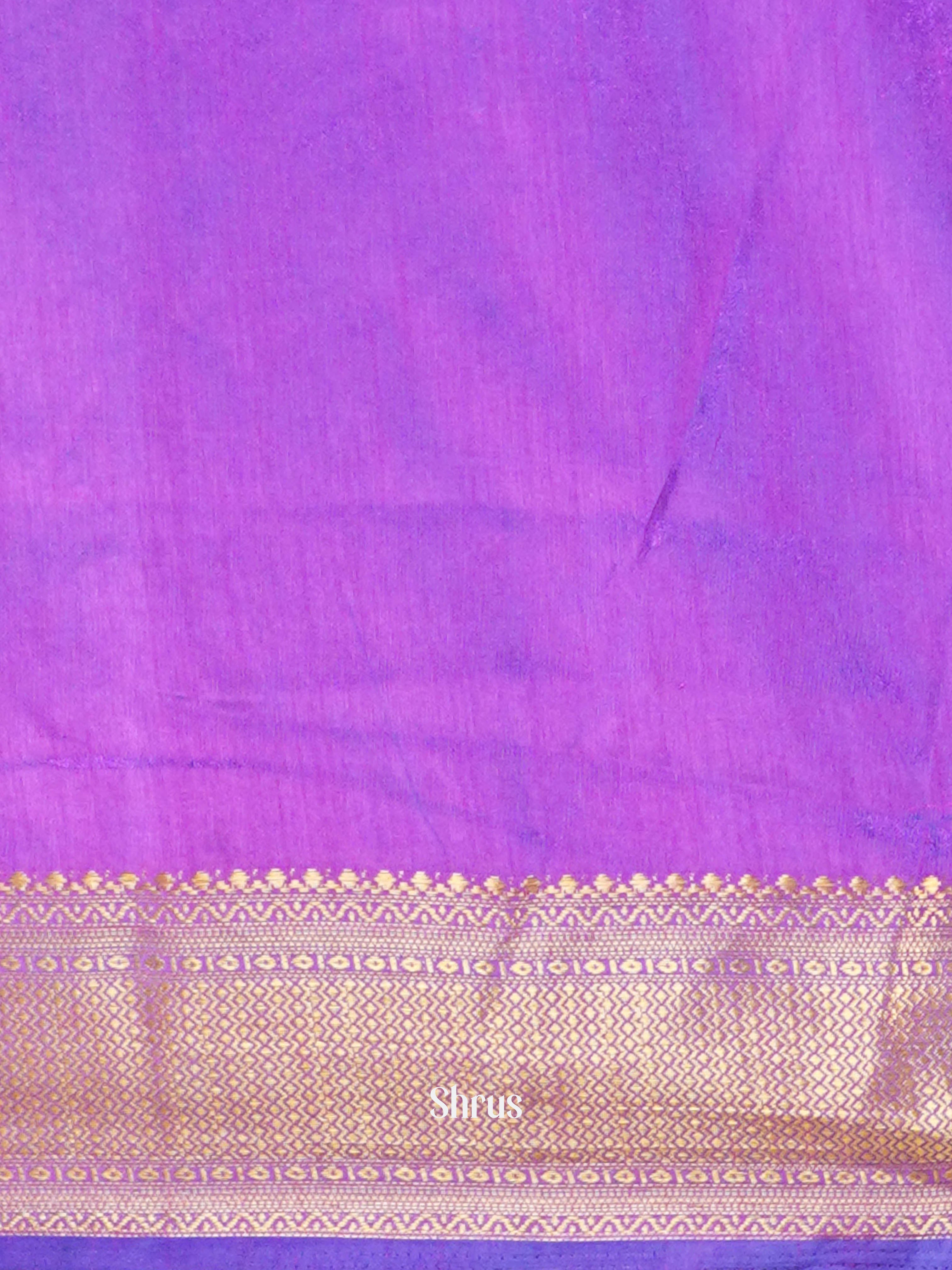 Blue & Purple - Semi Patola Saree - Shop on ShrusEternity.com