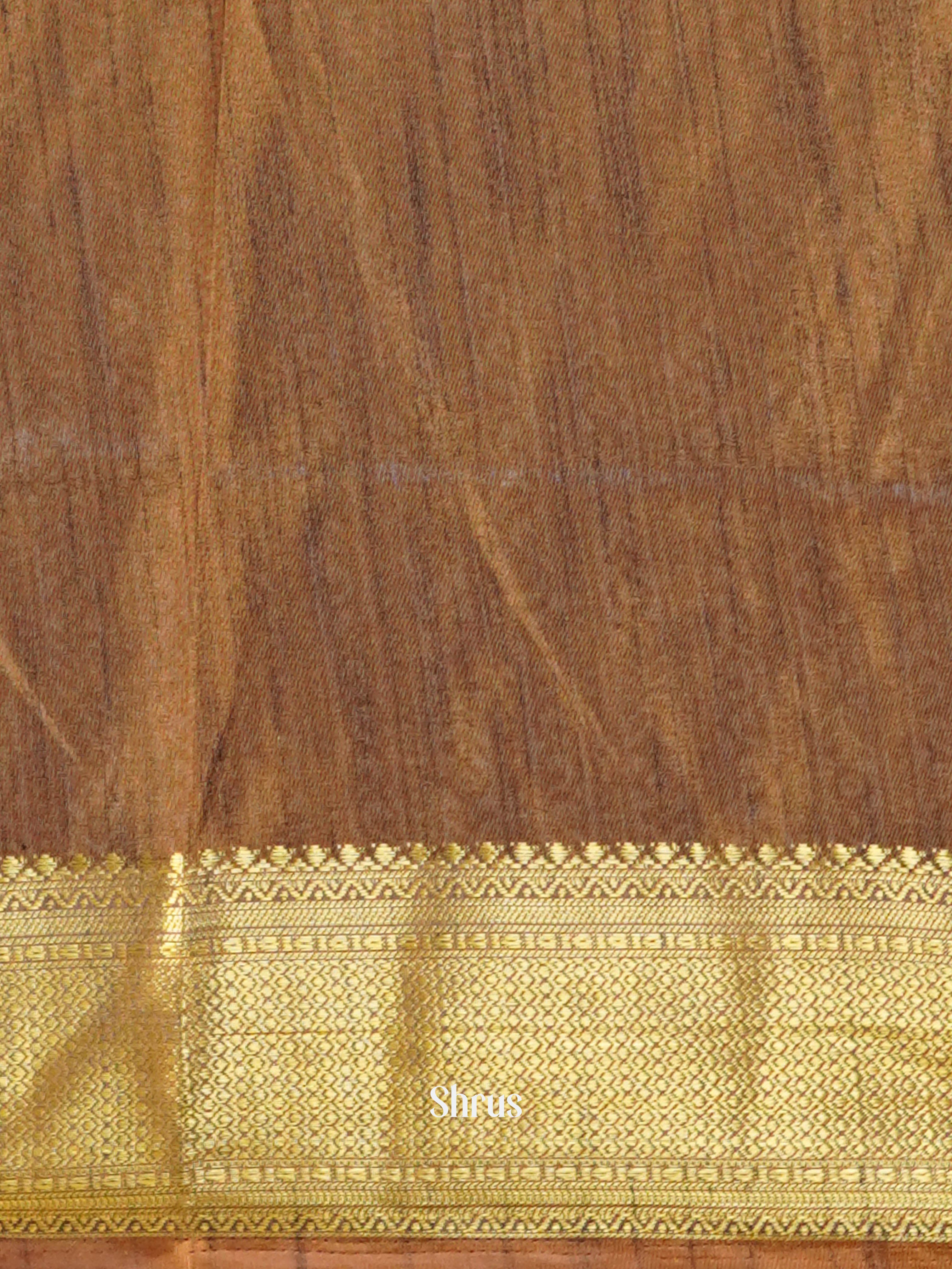Golden Orange & Brown - Semi Patola Saree - Shop on ShrusEternity.com