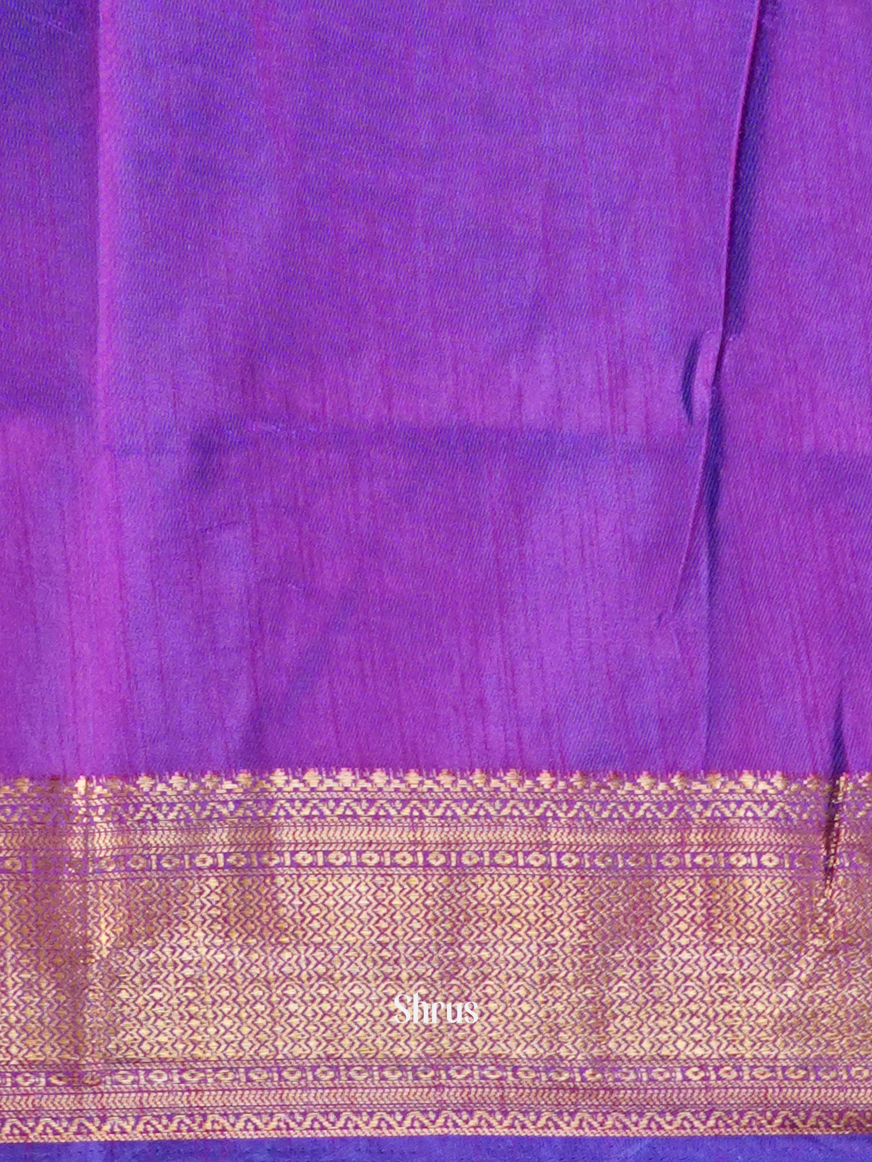 Blue & Purple - Semi Patola Saree - Shop on ShrusEternity.com