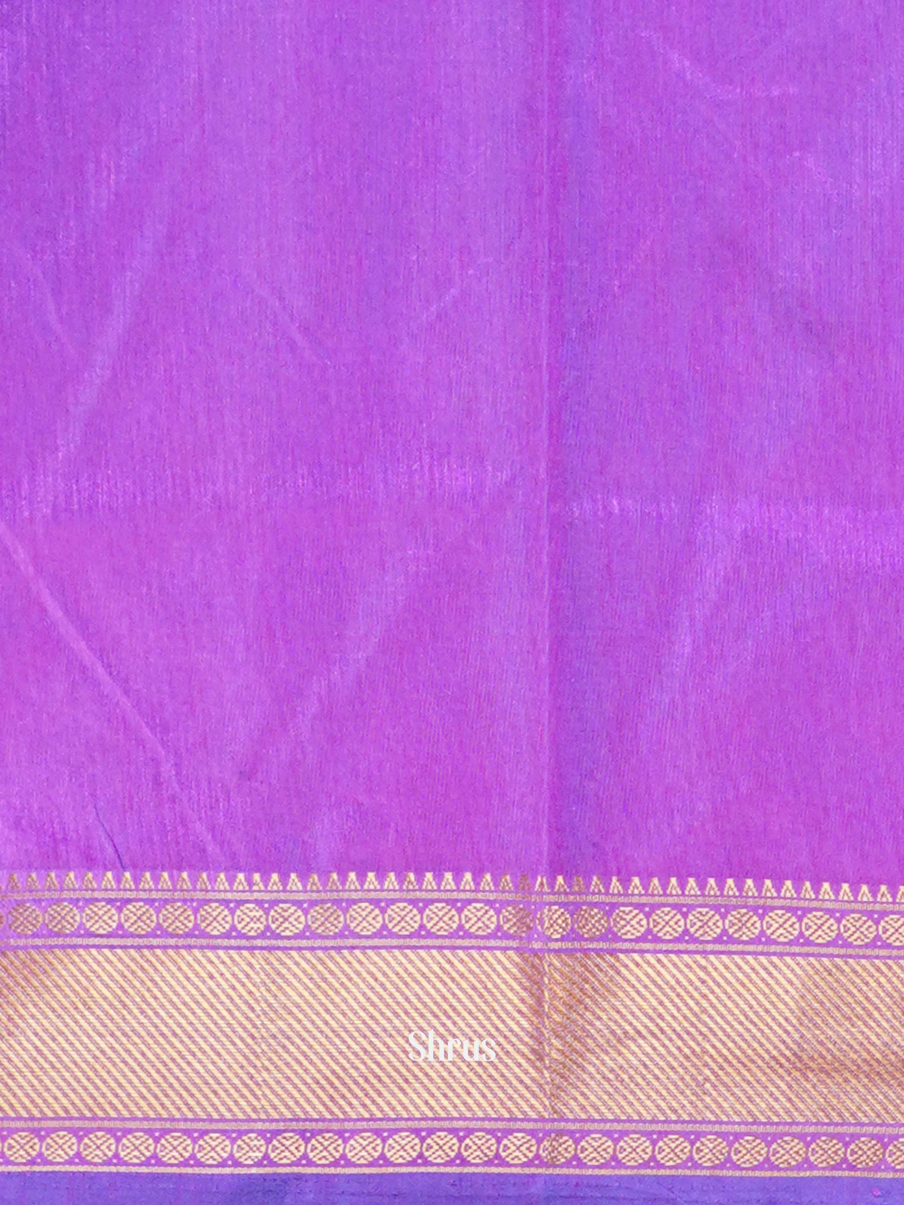 Blue & Purple - Semi Patola Saree - Shop on ShrusEternity.com