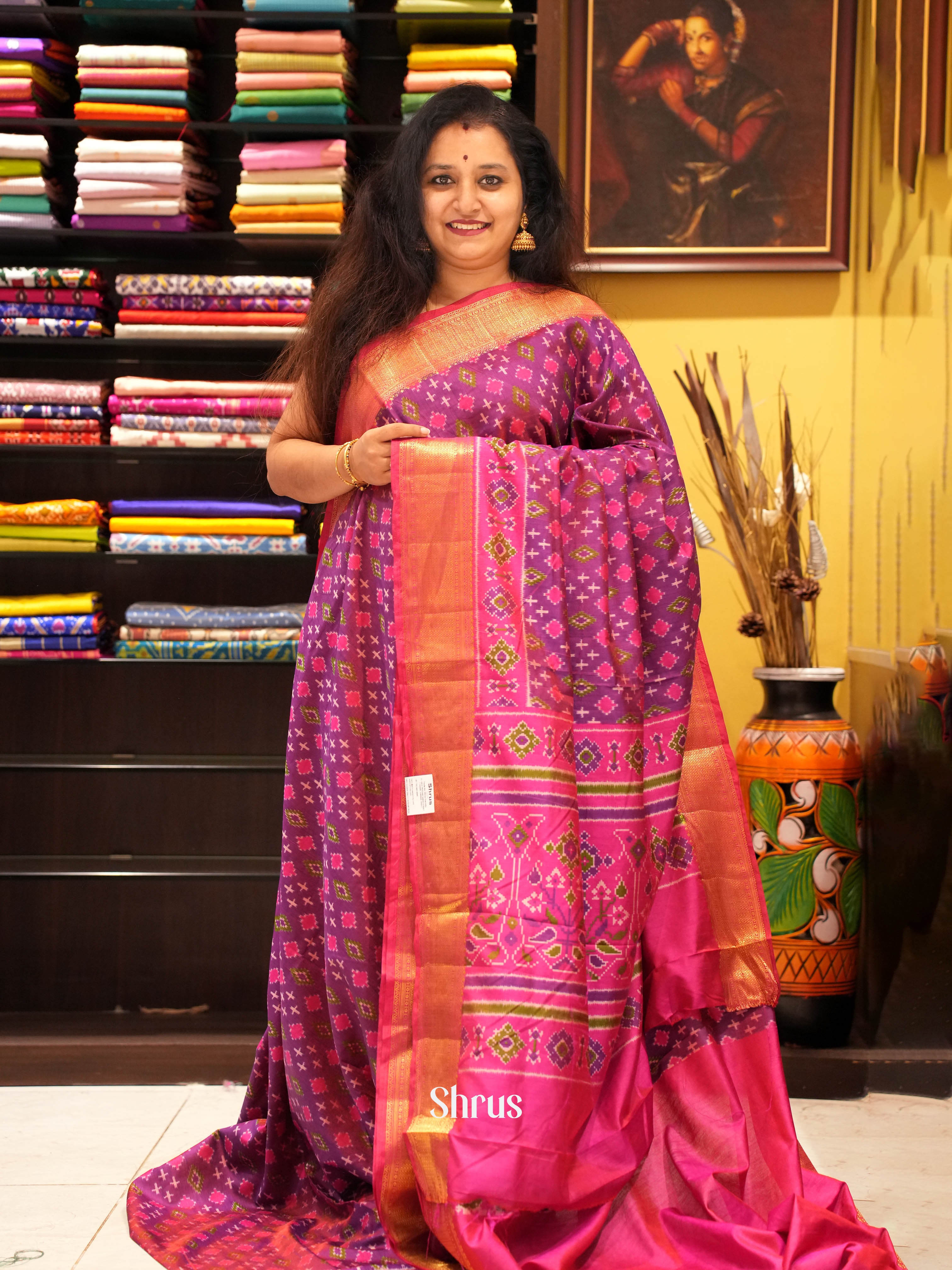 CHS10524 - Semi Patola Saree - Shop on ShrusEternity.com