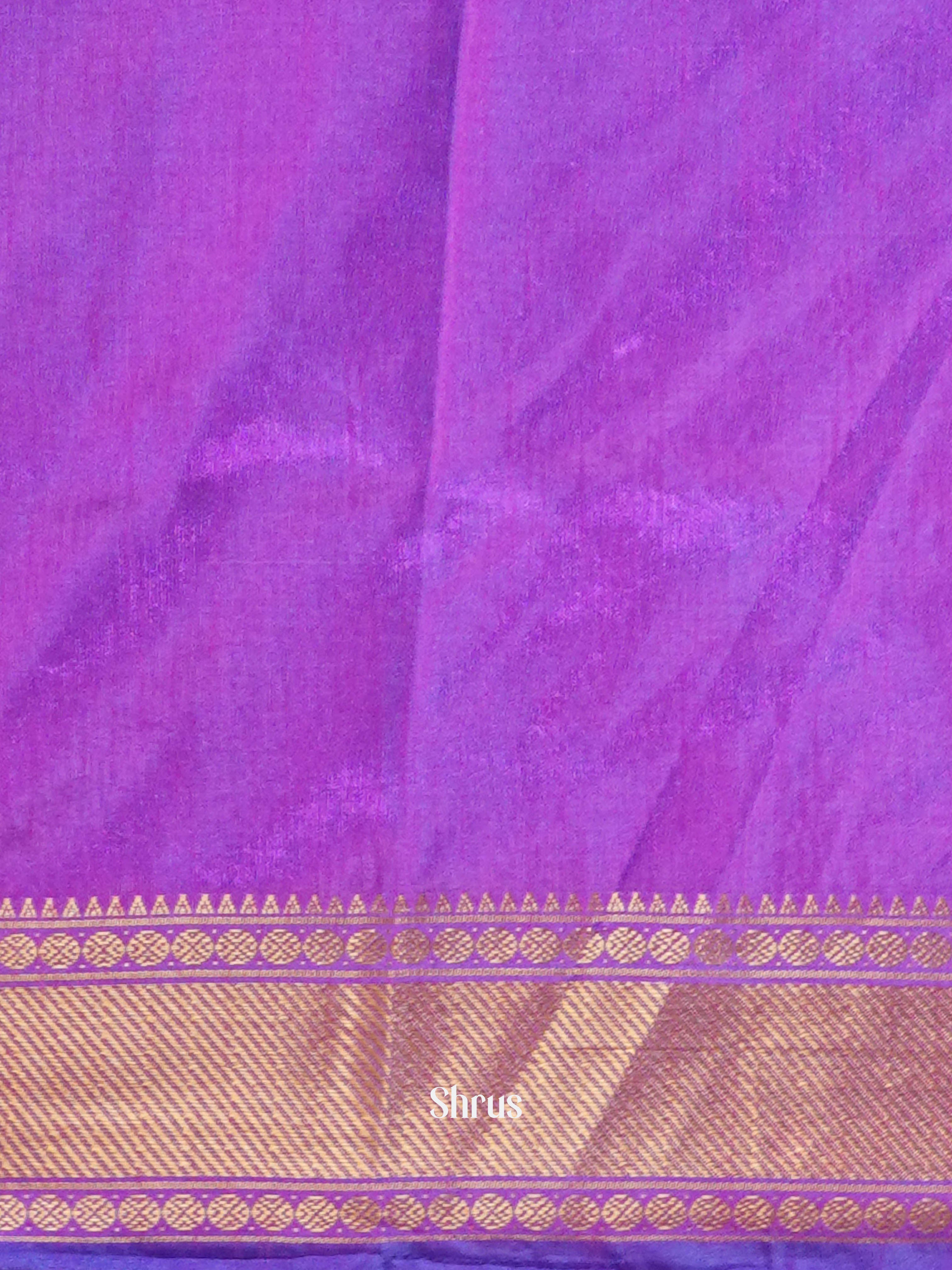 Blue & Purple - Semi Patola Saree - Shop on ShrusEternity.com