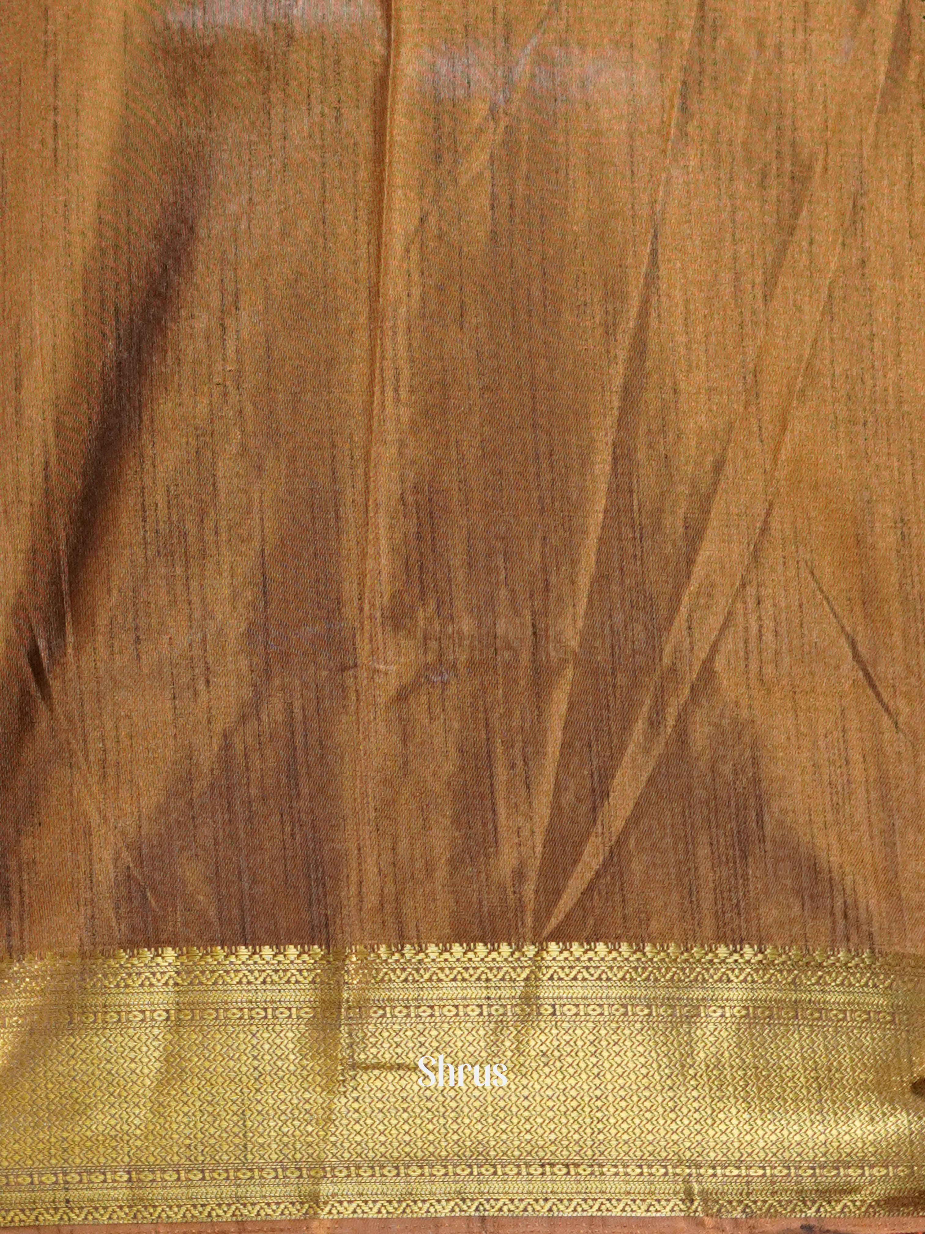 Mustard & Brown - Semi Patola Saree - Shop on ShrusEternity.com