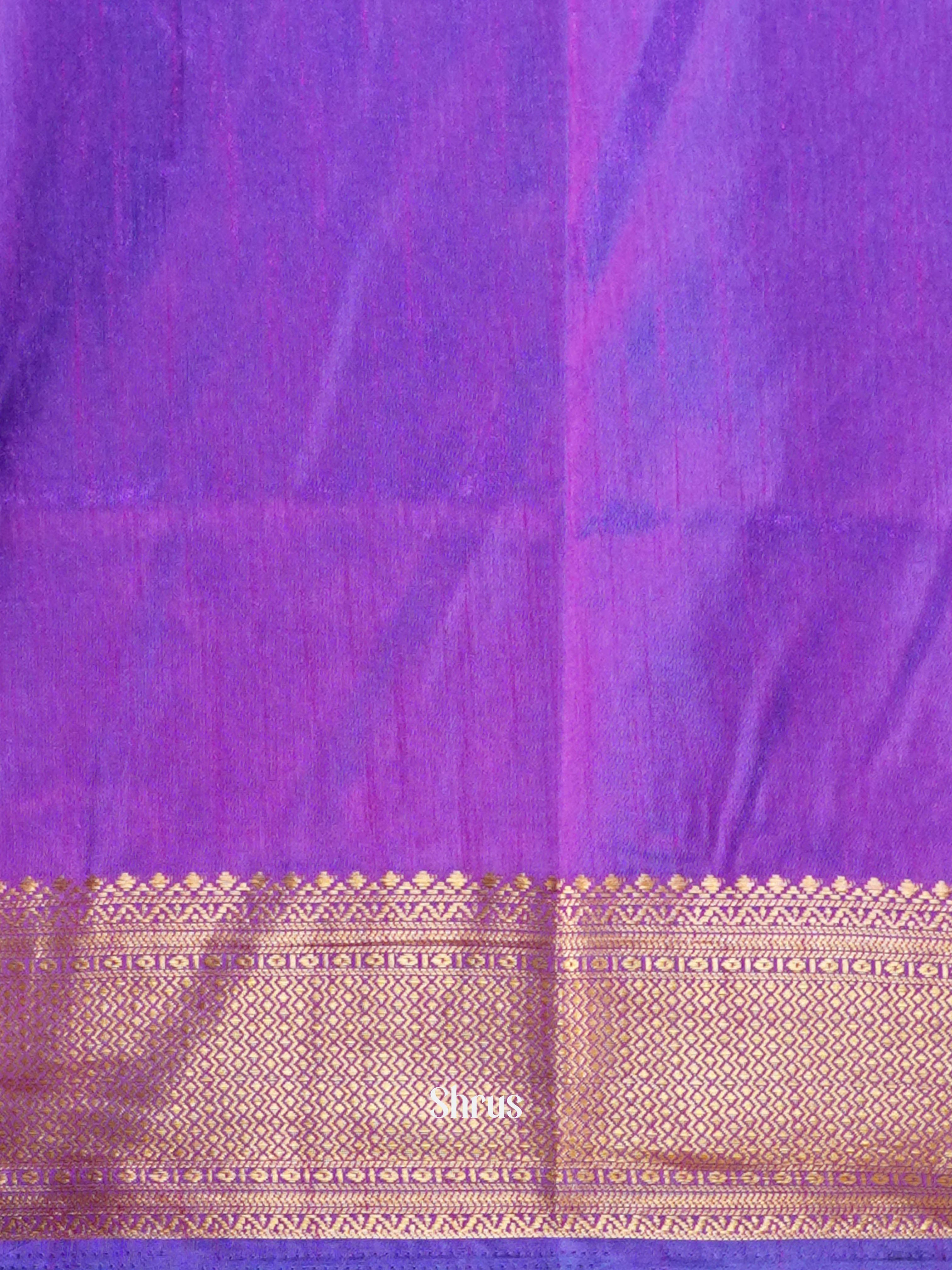 Blue & Purple - Semi Patola saree - Shop on ShrusEternity.com