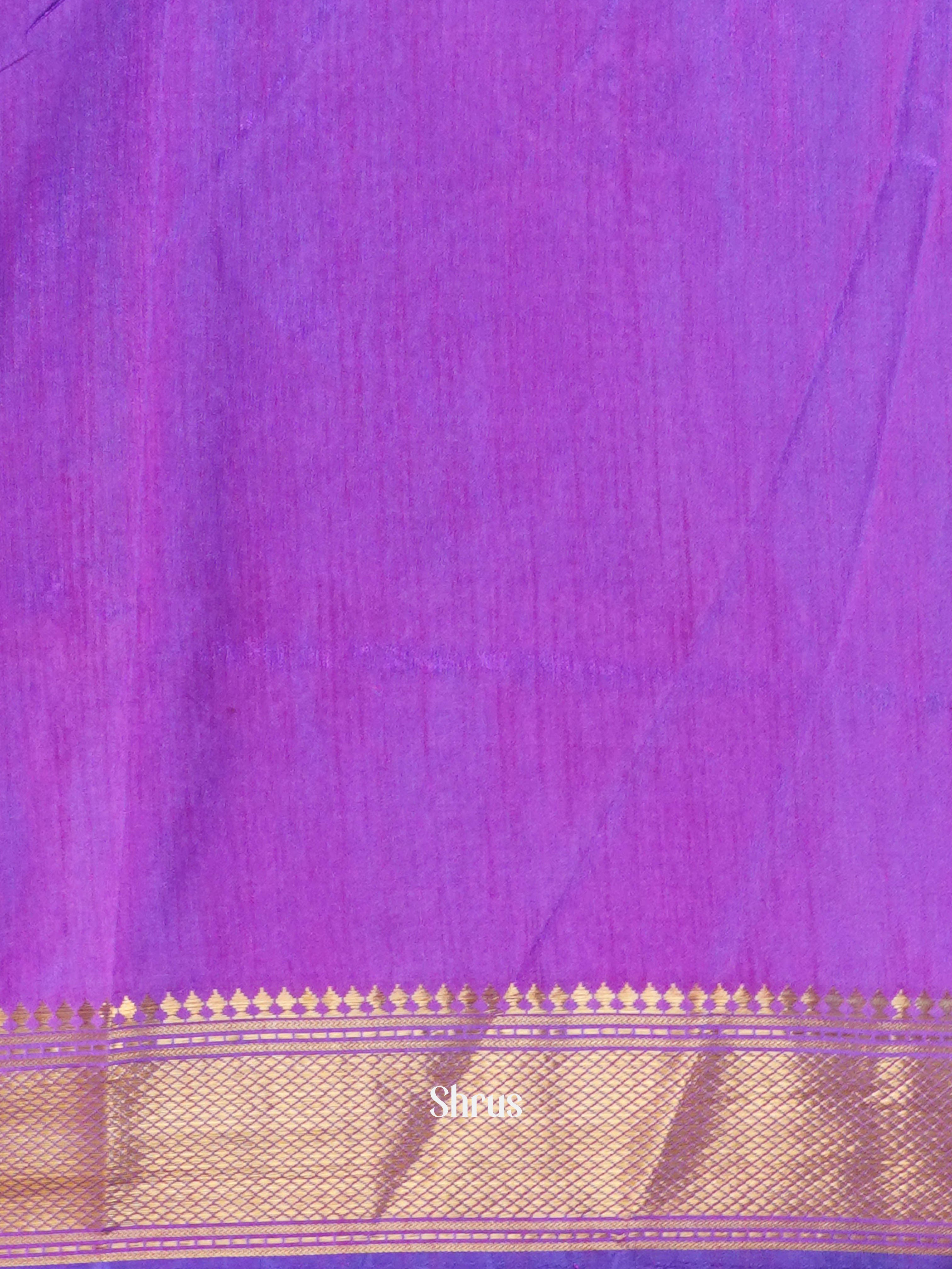 Blue & Purple - Semi Patola Saree - Shop on ShrusEternity.com