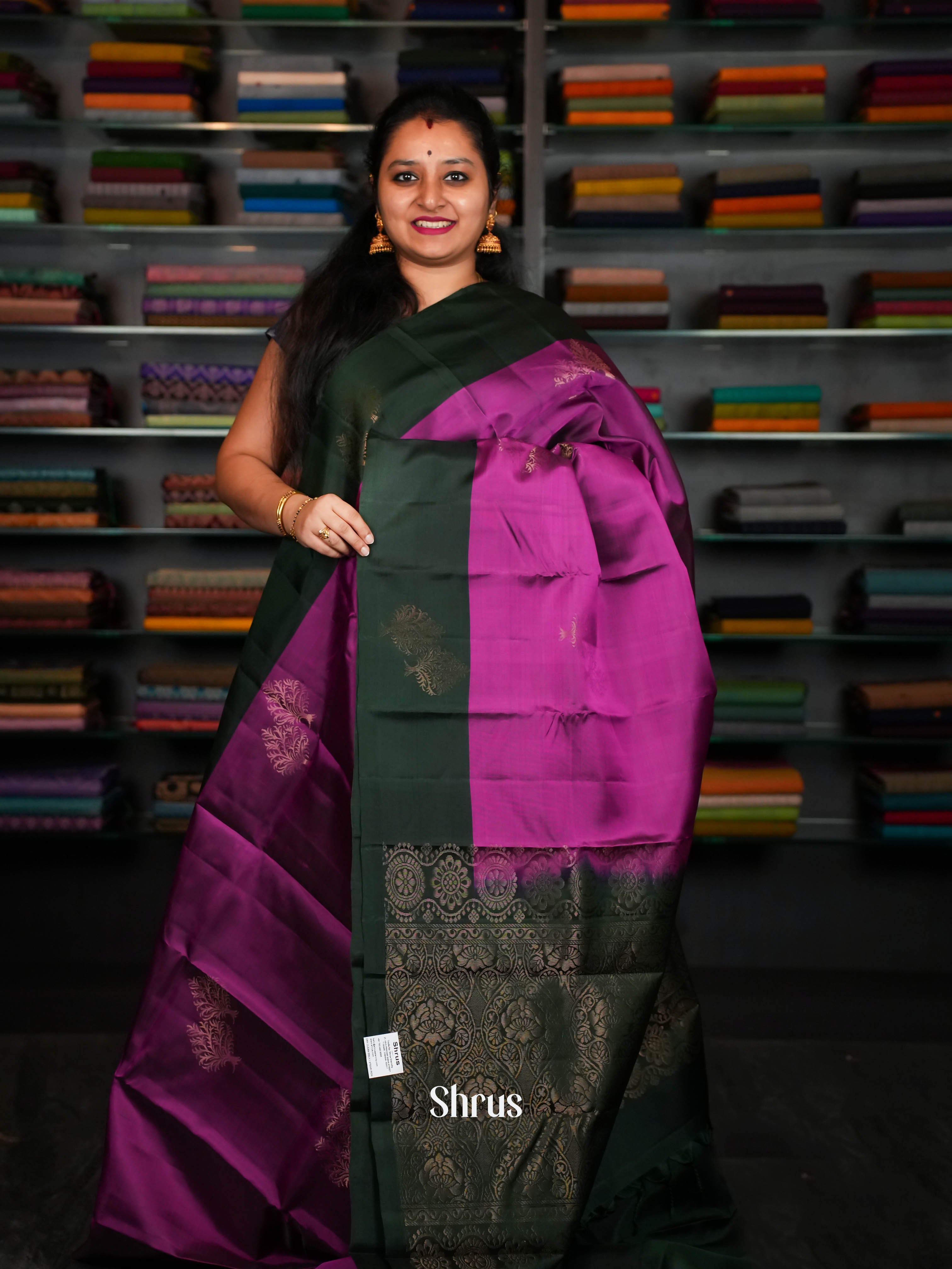 Dark Green & Dark Pink - Softsilk-halfpure - Shop on ShrusEternity.com
