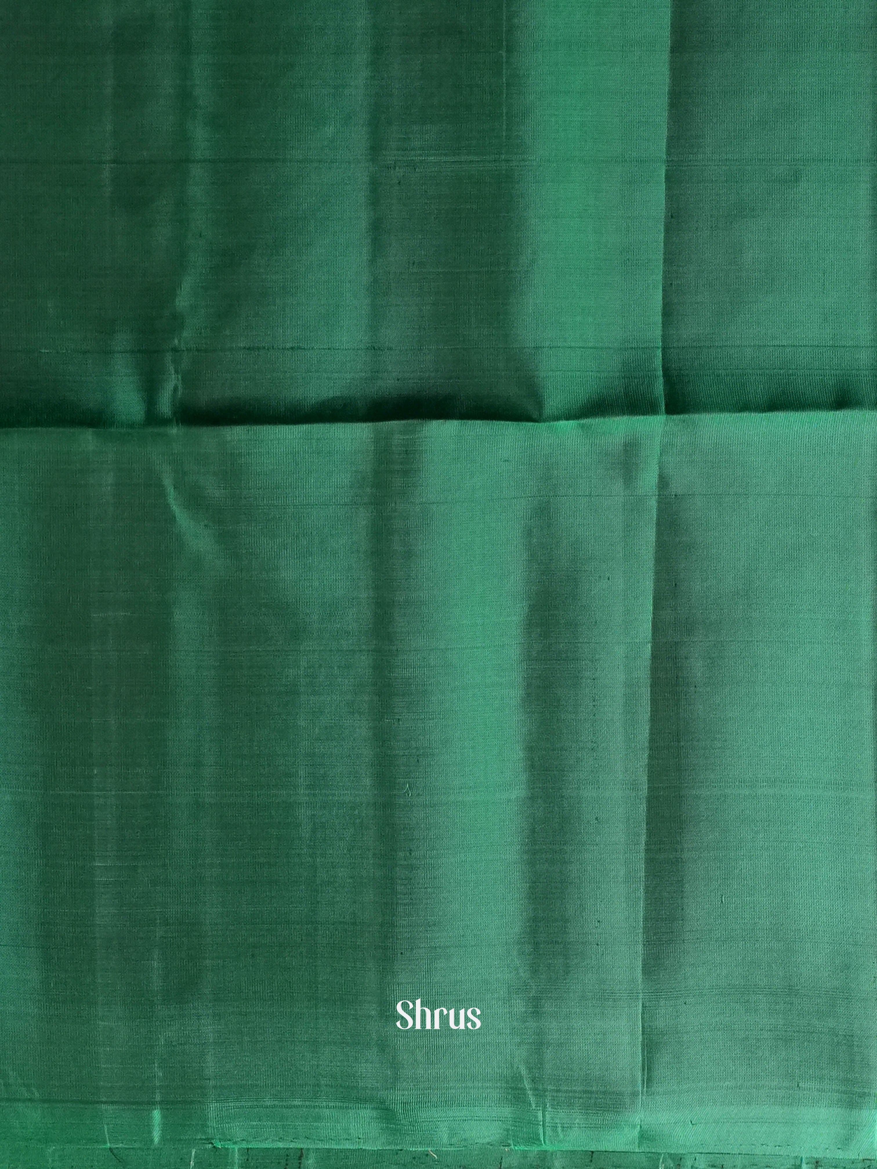 Green & Dark Brown - Softsilk-halfpure Saree - Shop on ShrusEternity.com