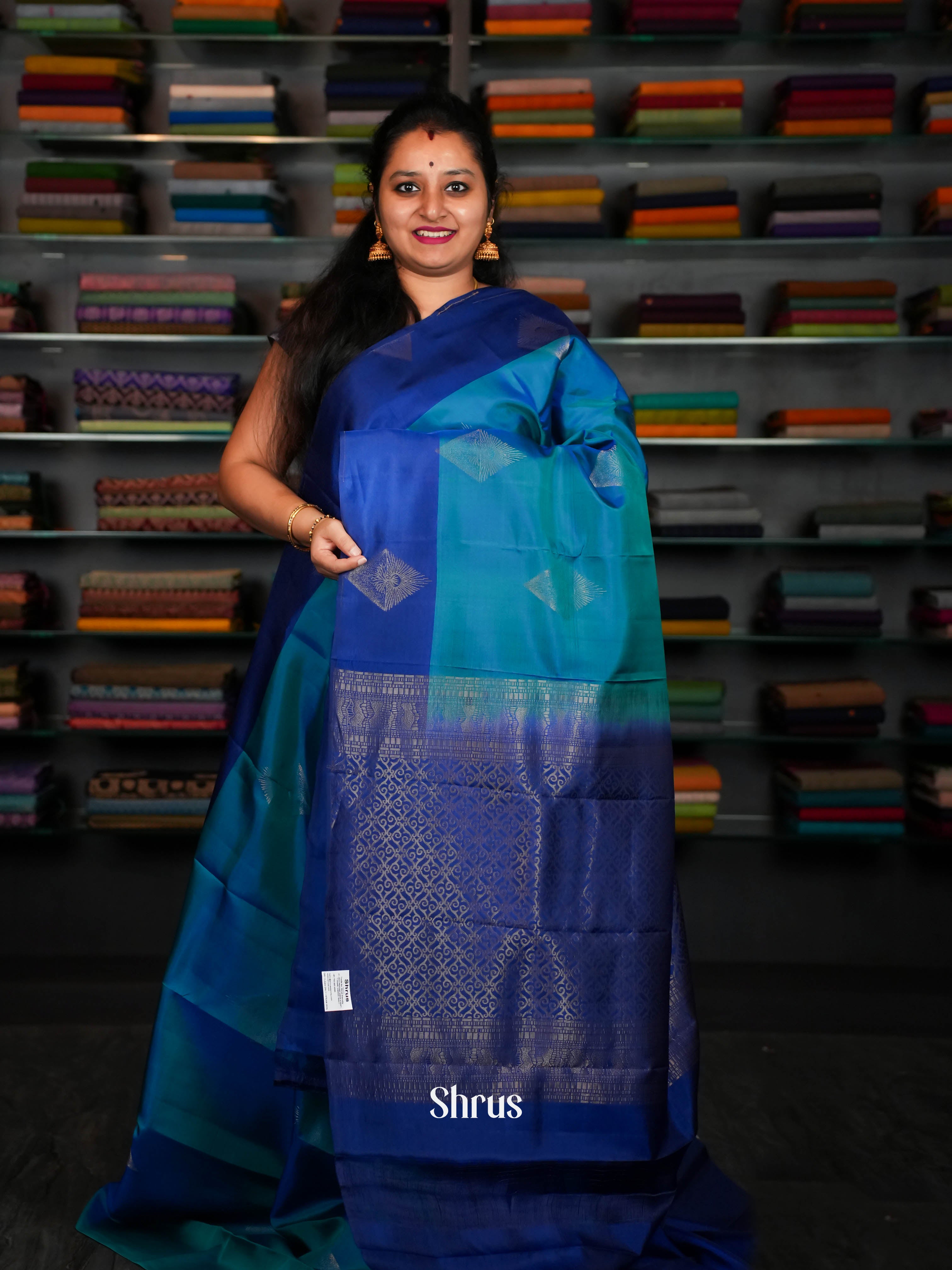 Double Shaded Blue & Indigo - Softsilk-halfpure - Shop on ShrusEternity.com