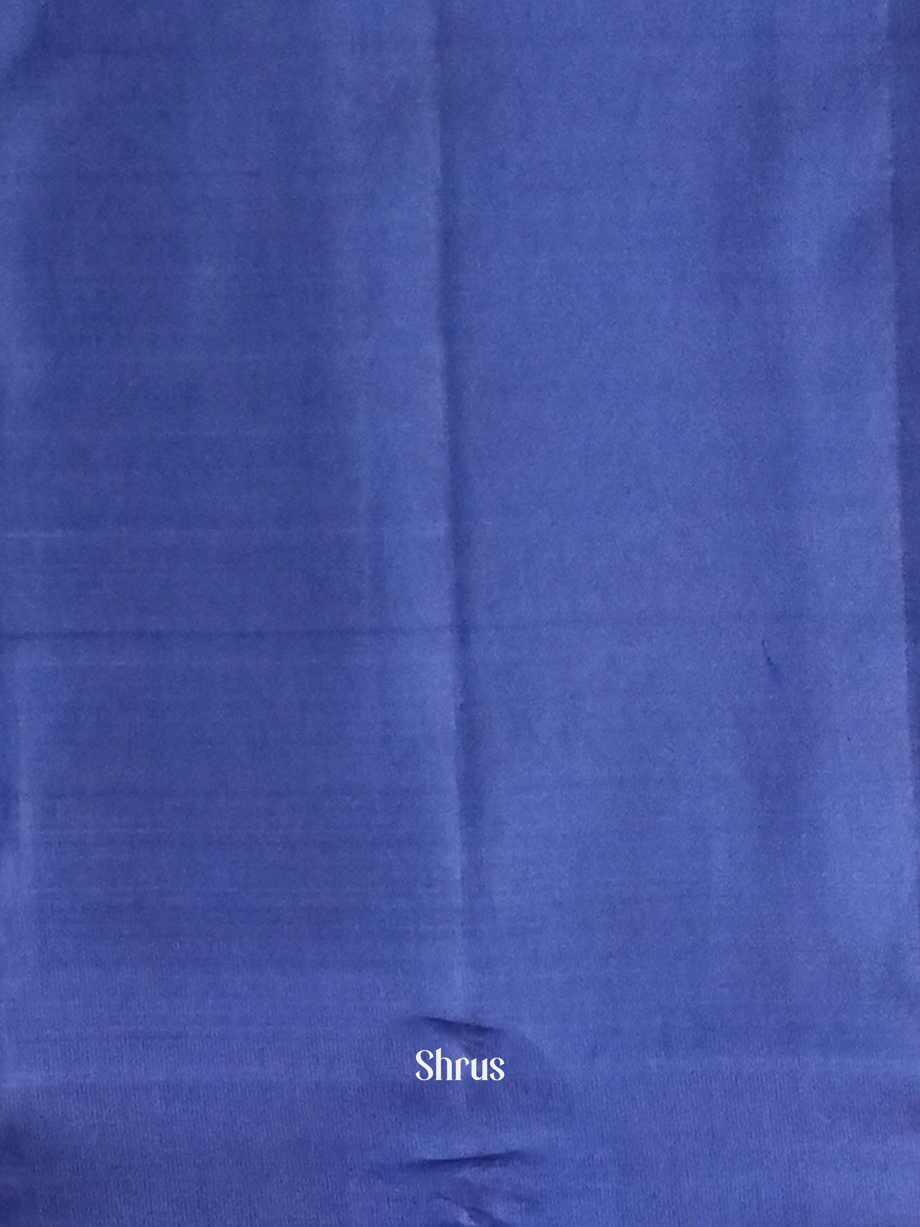 Cadet Blue & Navy Blue - Softsilk-halfpure Saree - Shop on ShrusEternity.com