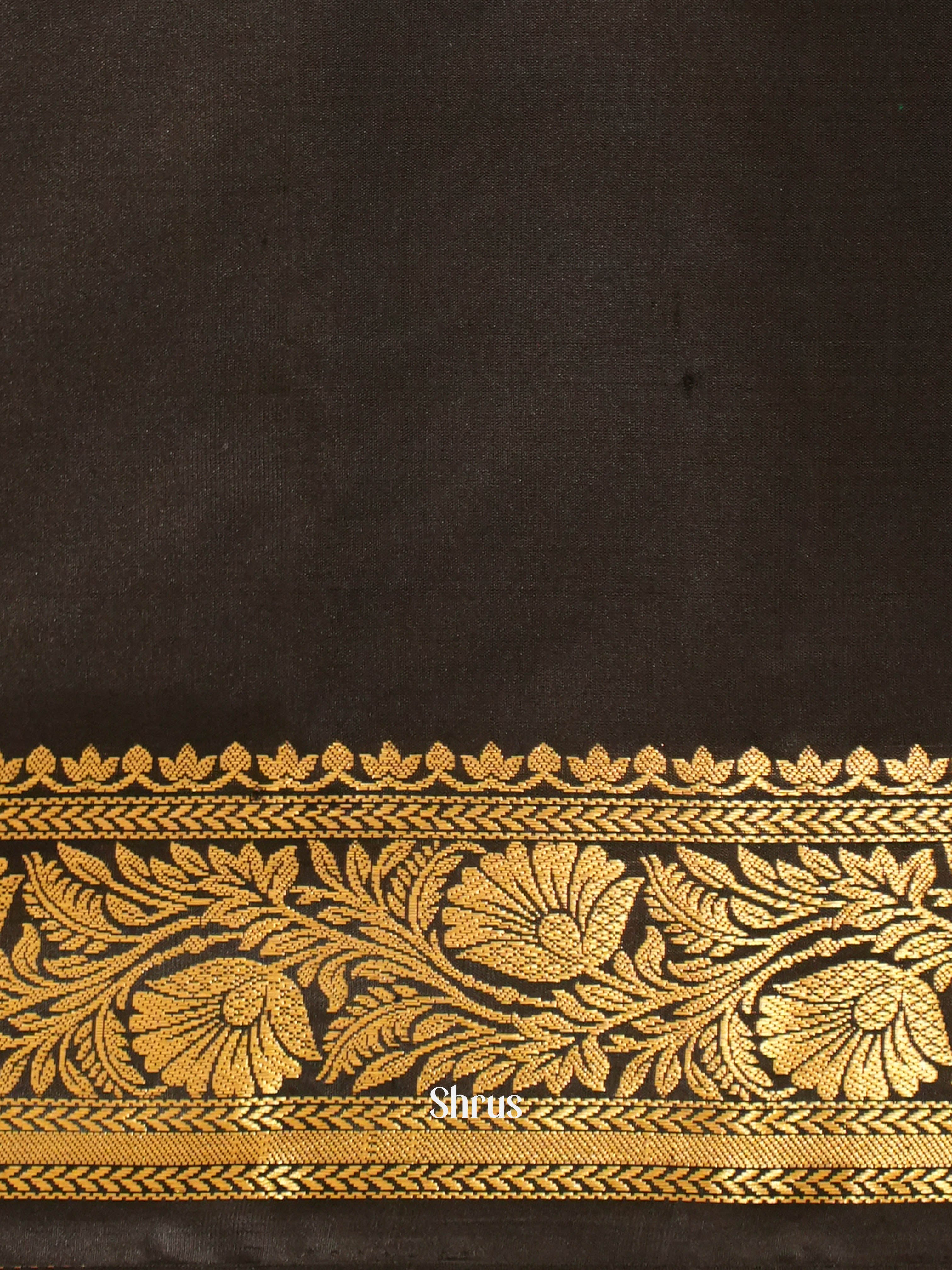 Green & Black - Soft Silk Saree - Shop on ShrusEternity.com