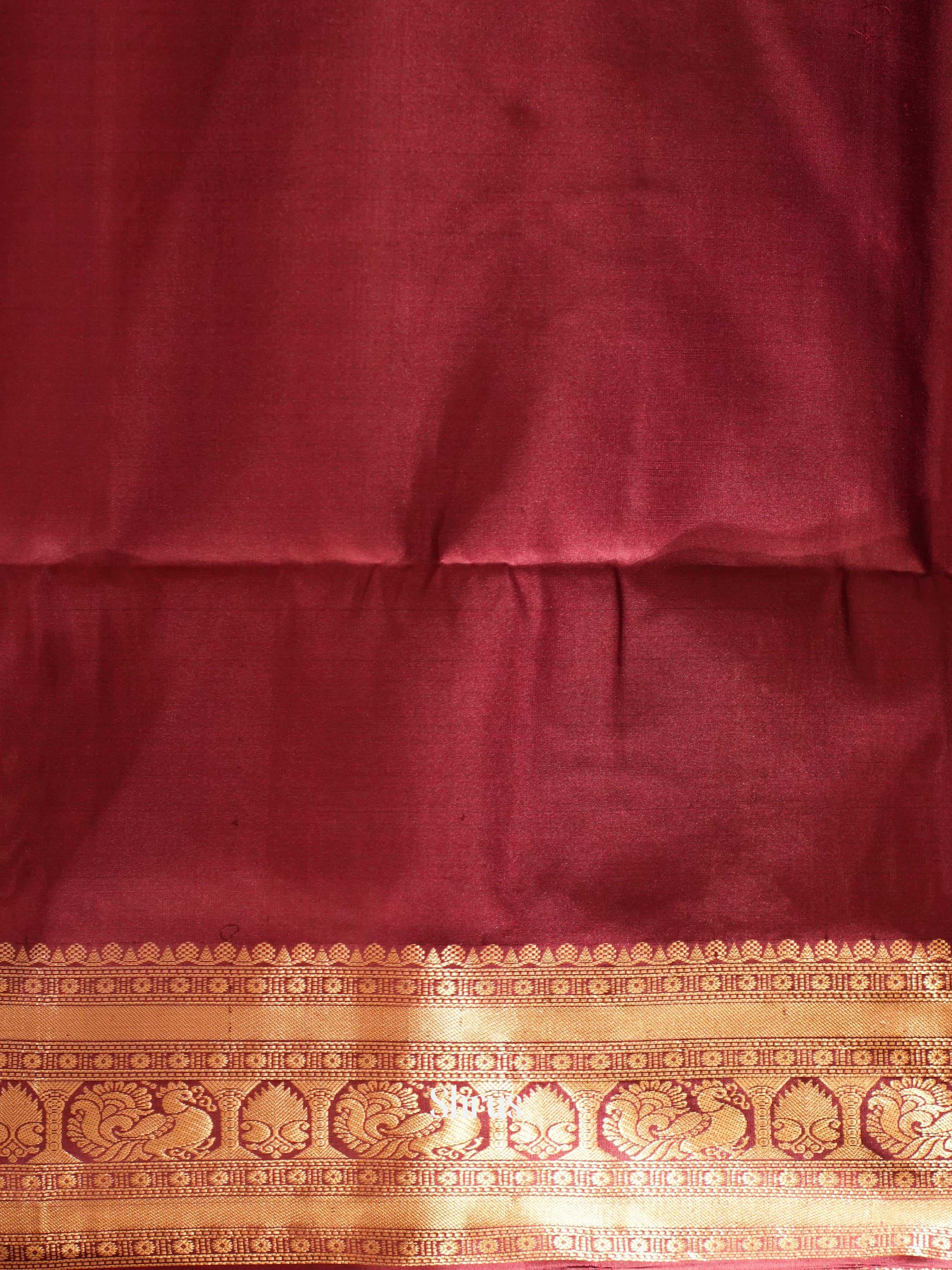 Mustard & Brown - Soft Silk Saree - Shop on ShrusEternity.com