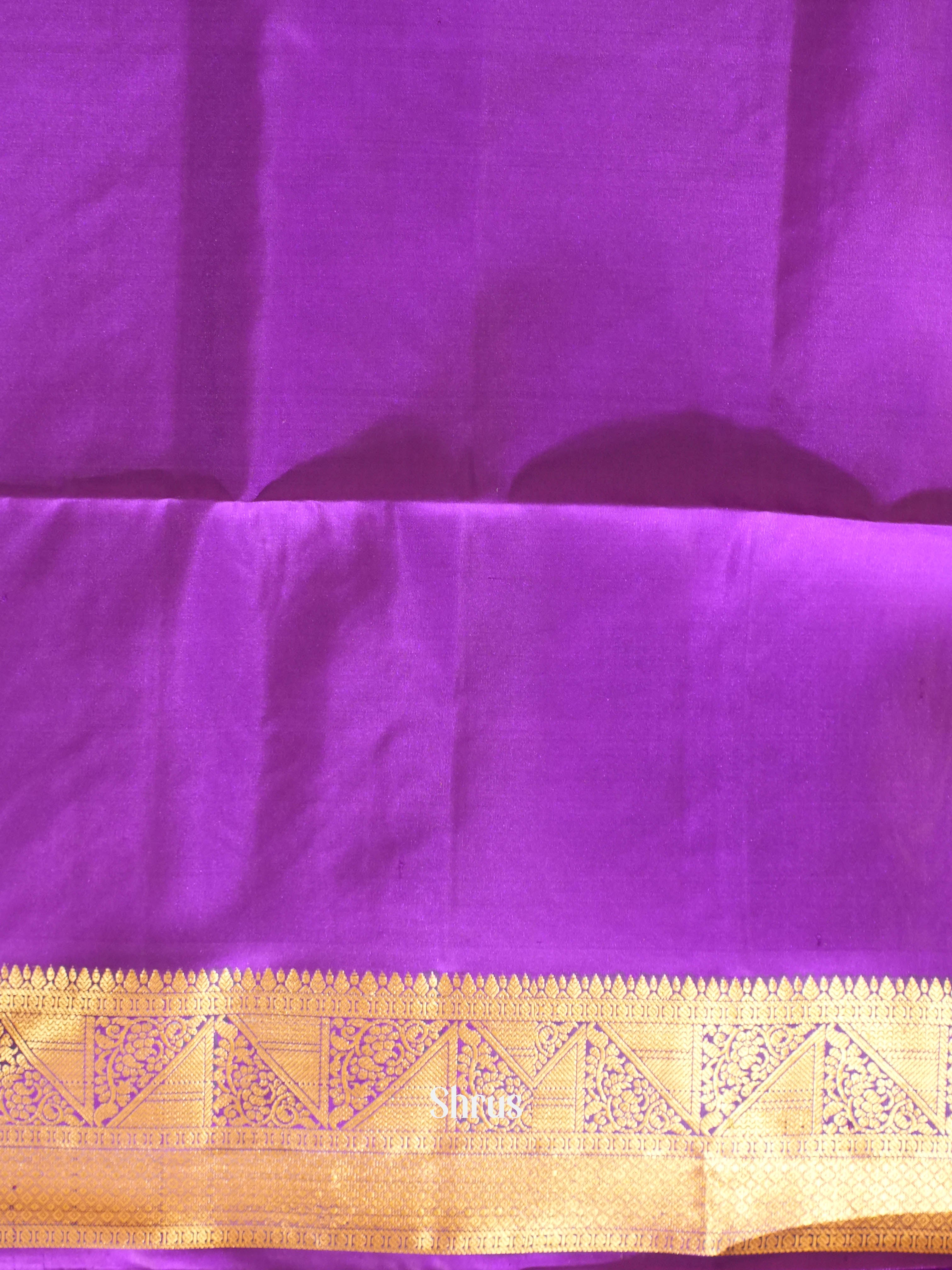 Yellow & Purple - Soft Silk Saree - Shop on ShrusEternity.com