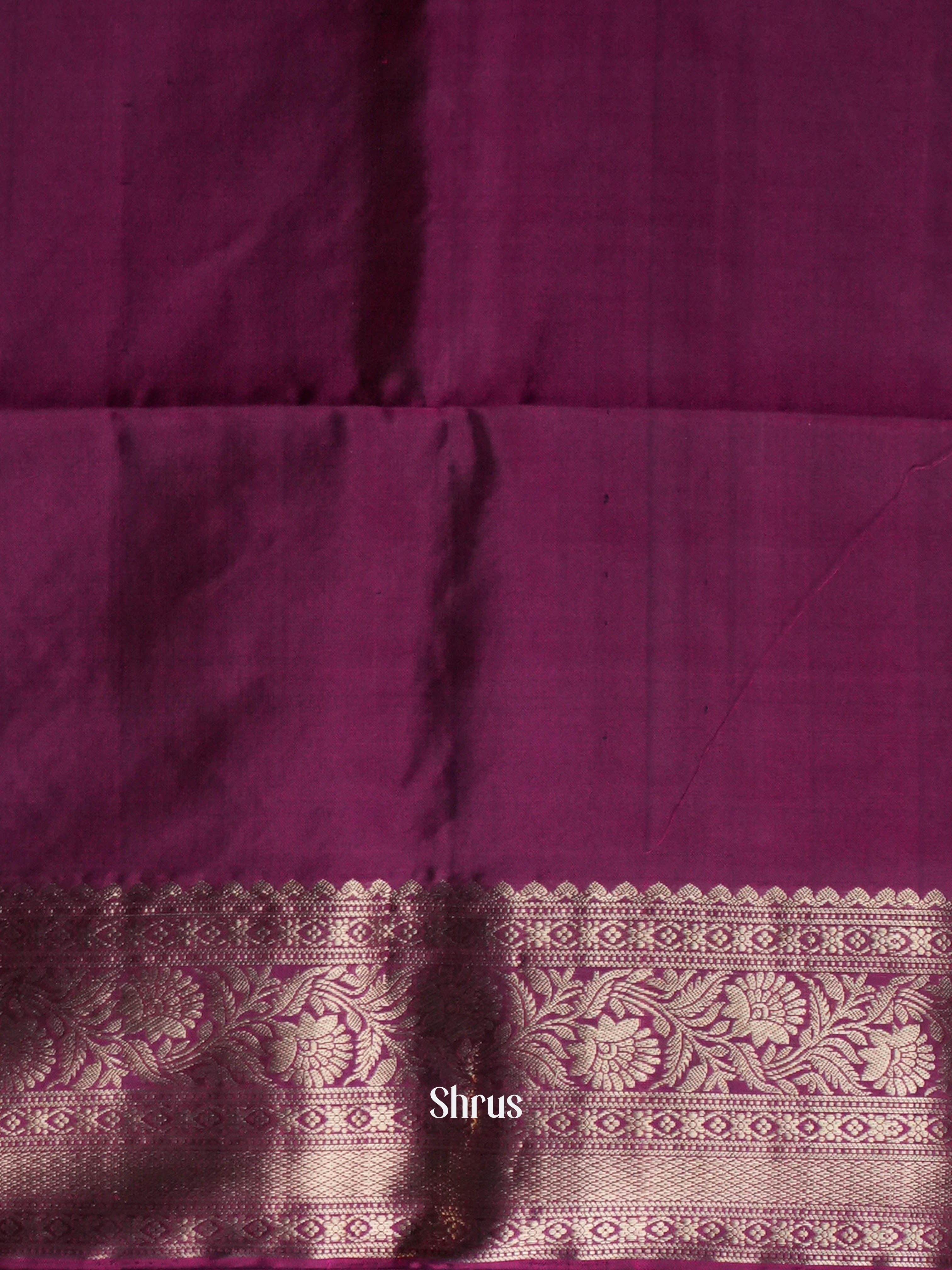 Army Green & Rosy Red - Soft Silk Saree-2