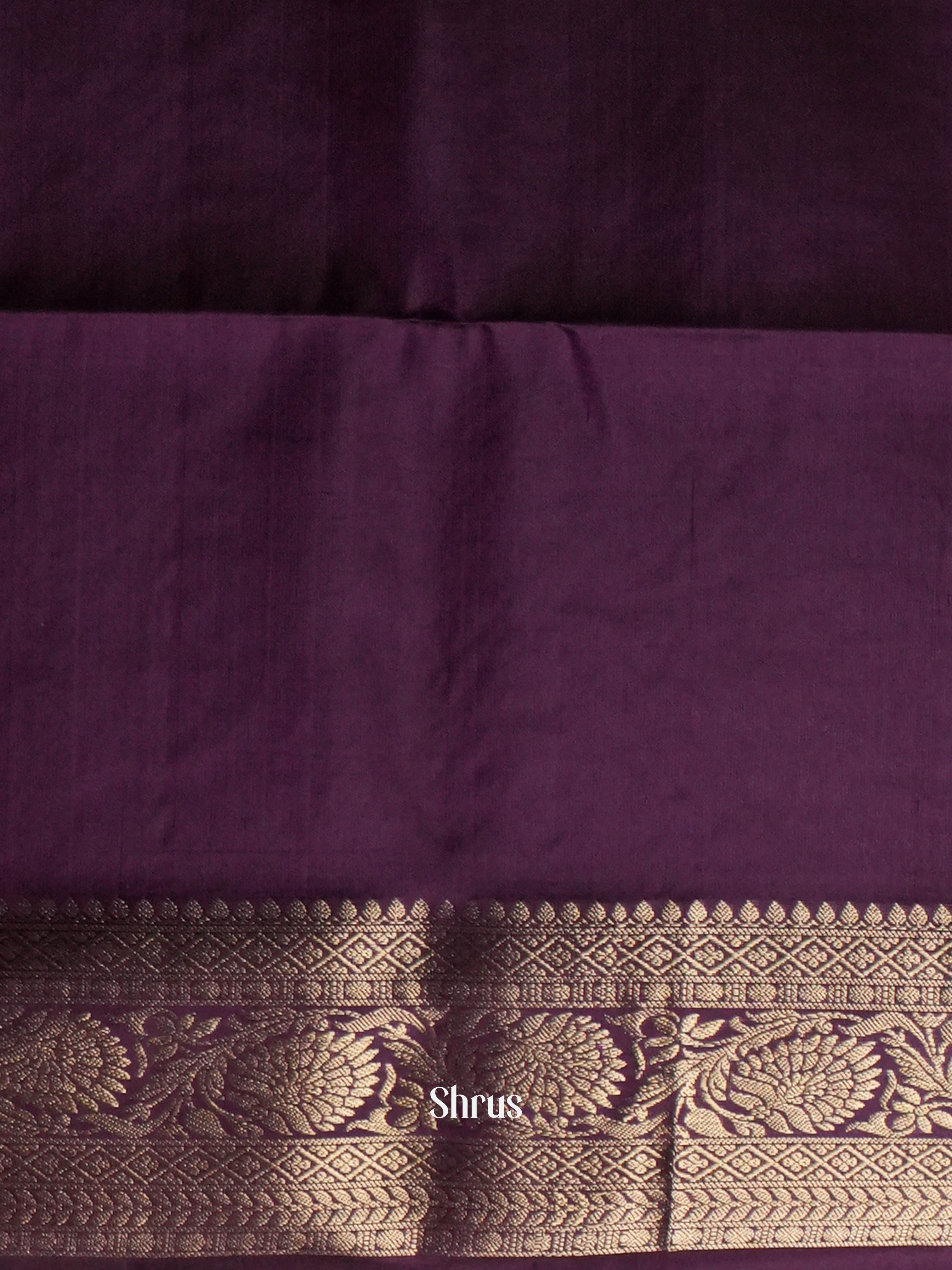 Brown & Purple - Kanchi Border Soft Silk Saree - Shop on ShrusEternity.com