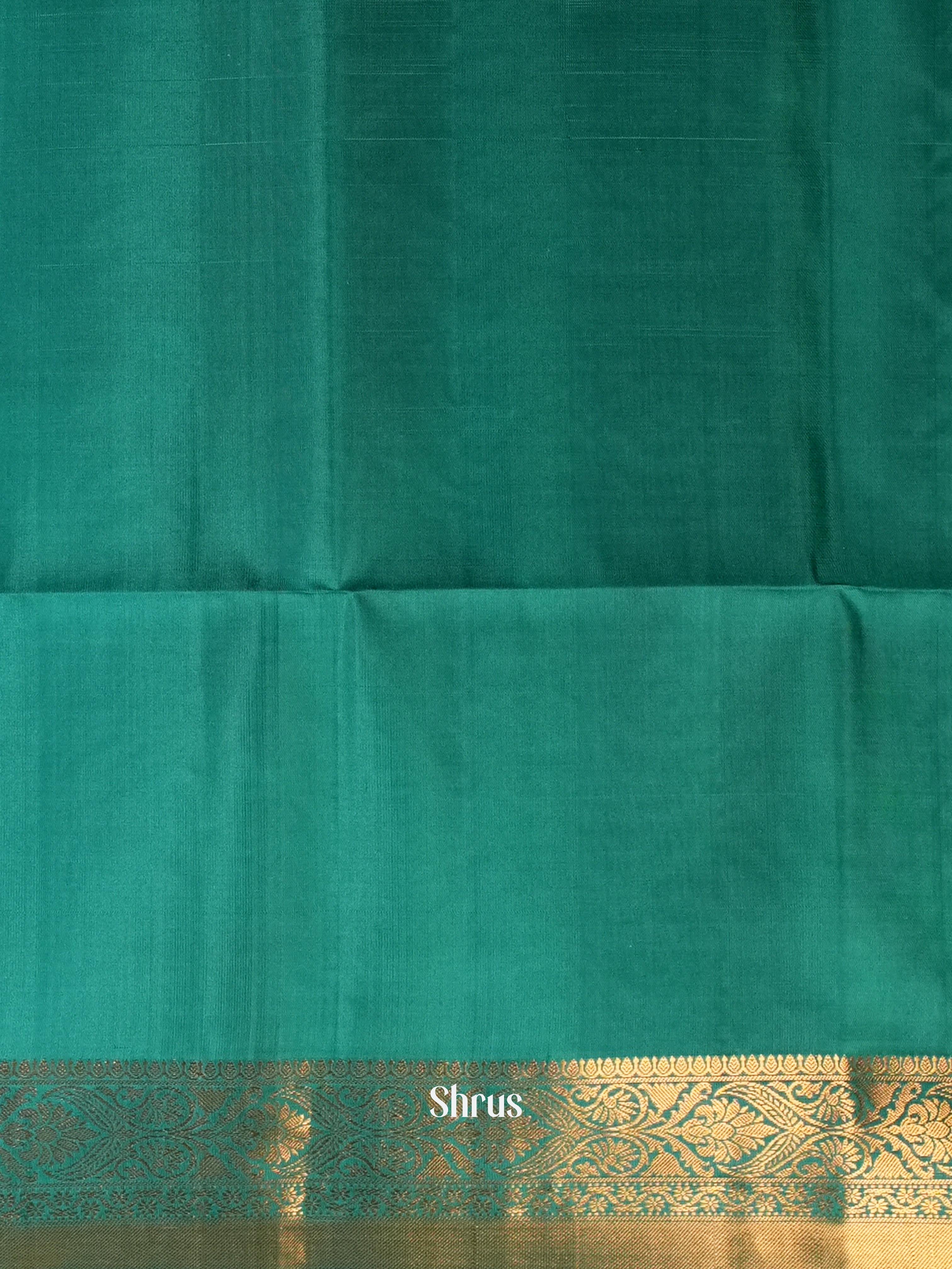 Honey & Green- Kanchi Border Soft Silk Saree - Shop on ShrusEternity.com