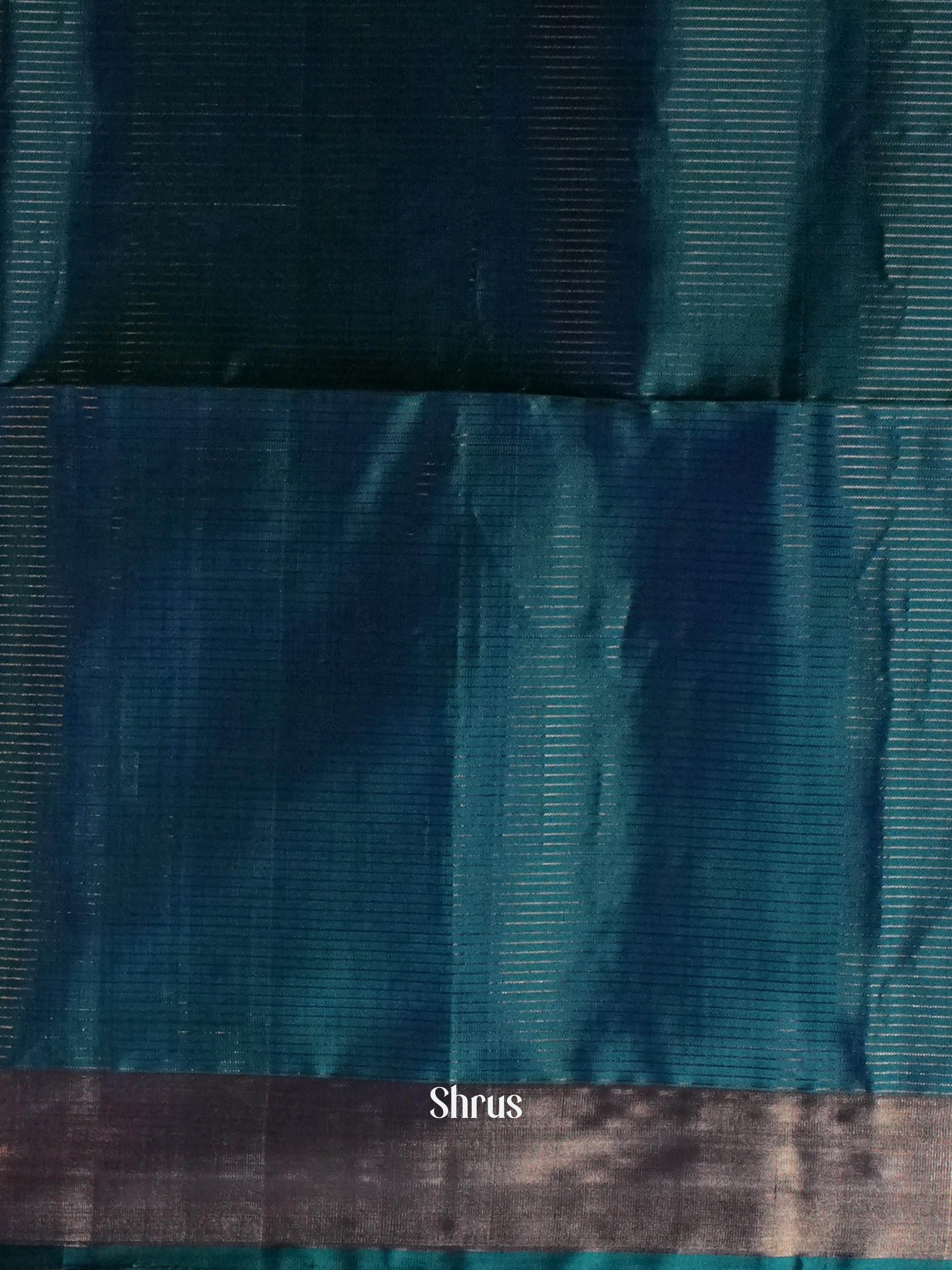 Blue & Green - Soft Silk Saree - Shop on ShrusEternity.com