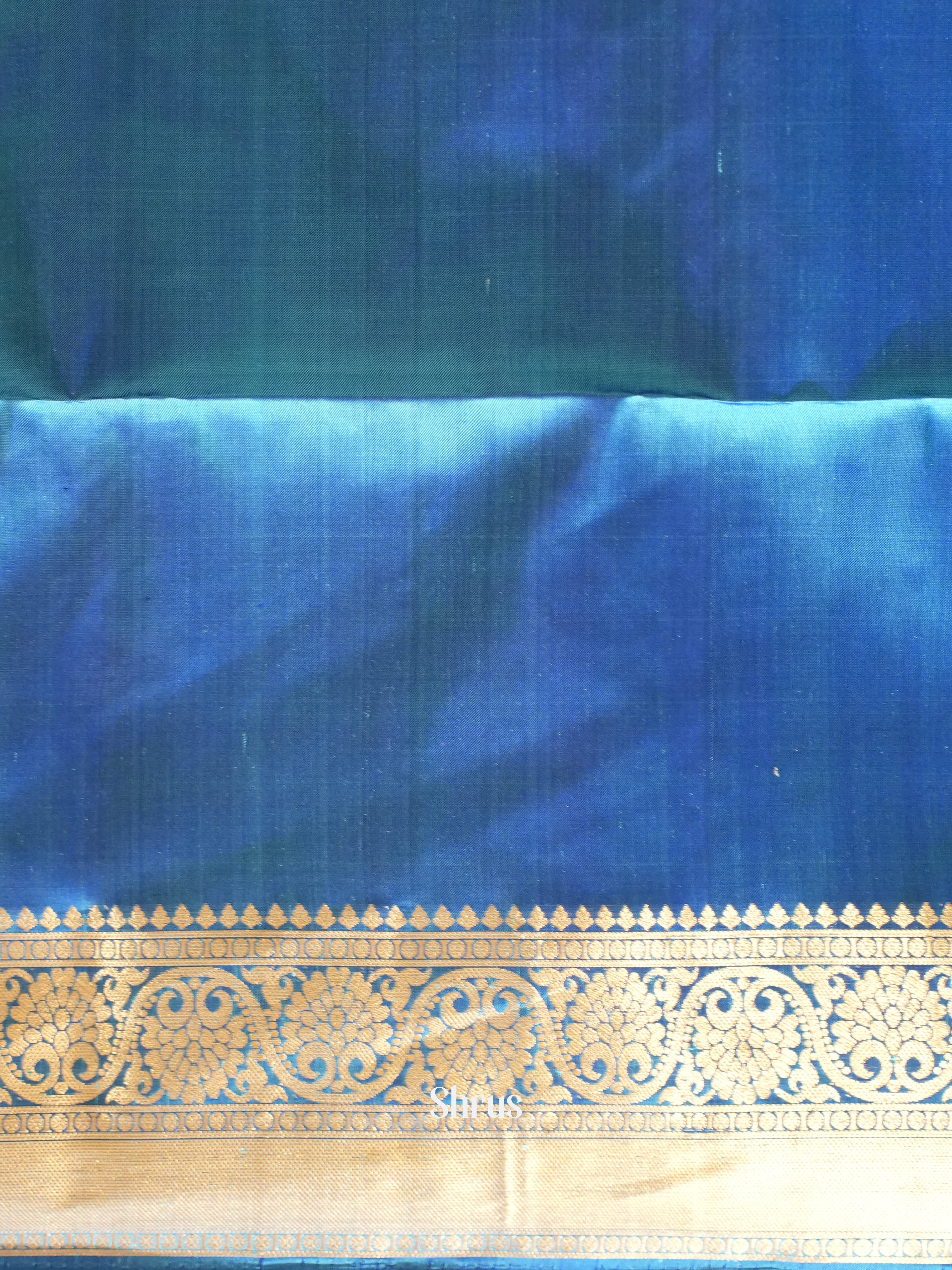 Teal & Blue - Soft Silk Saree - Shop on ShrusEternity.com