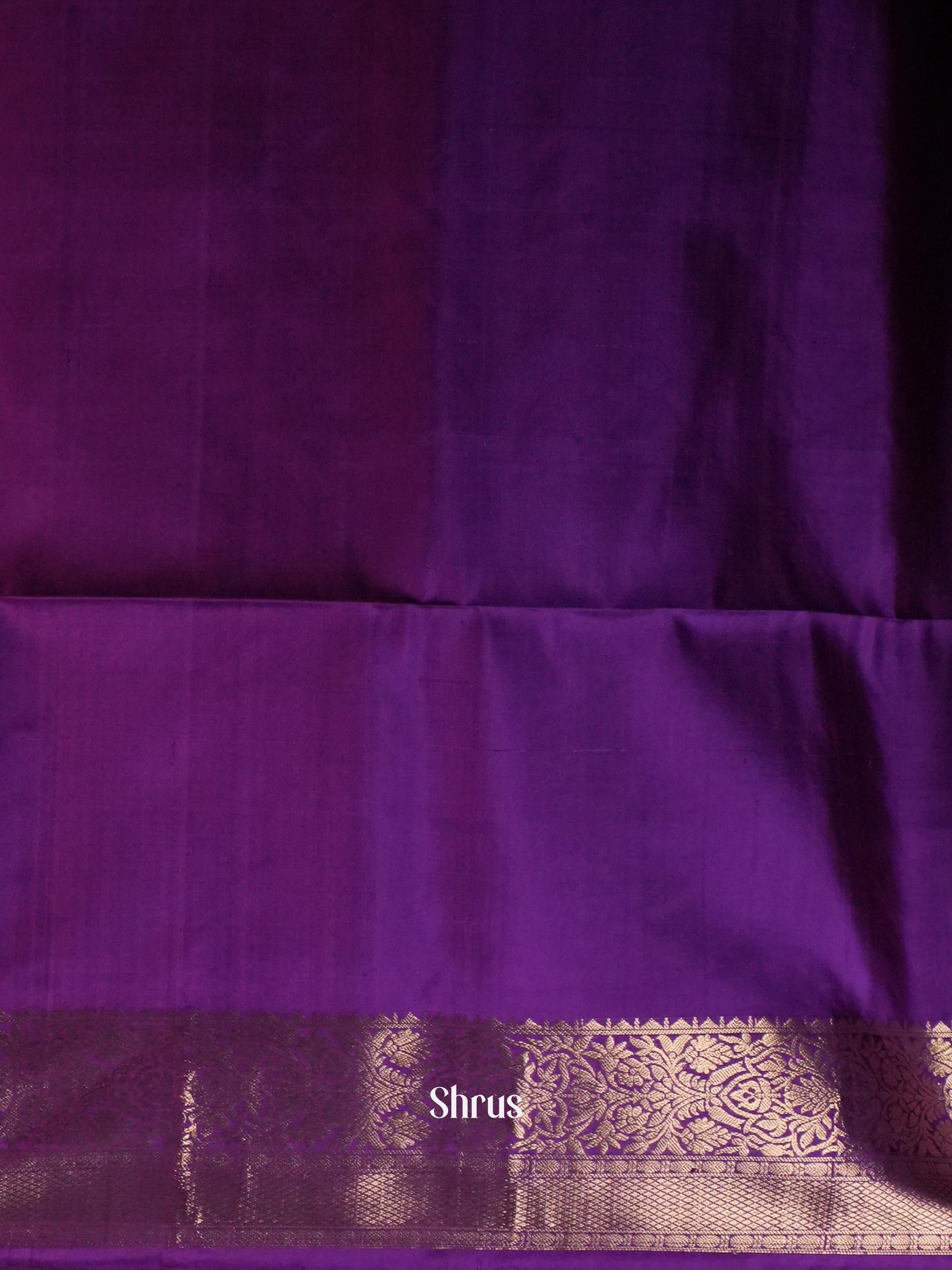 Teal & Purple - Soft Silk Saree - Shop on ShrusEternity.com