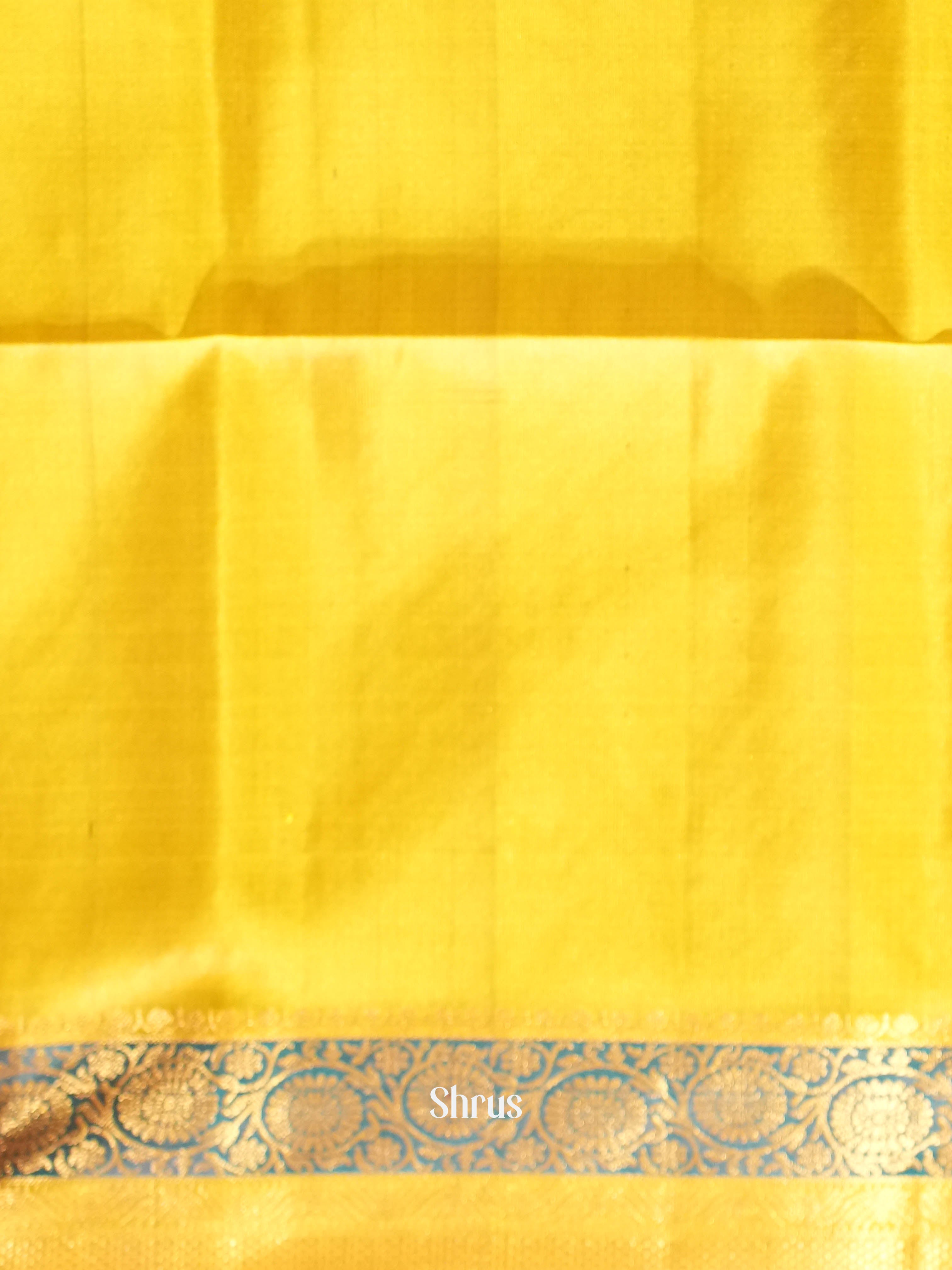 Brown & Yellow - Soft Silk Saree - Shop on ShrusEternity.com