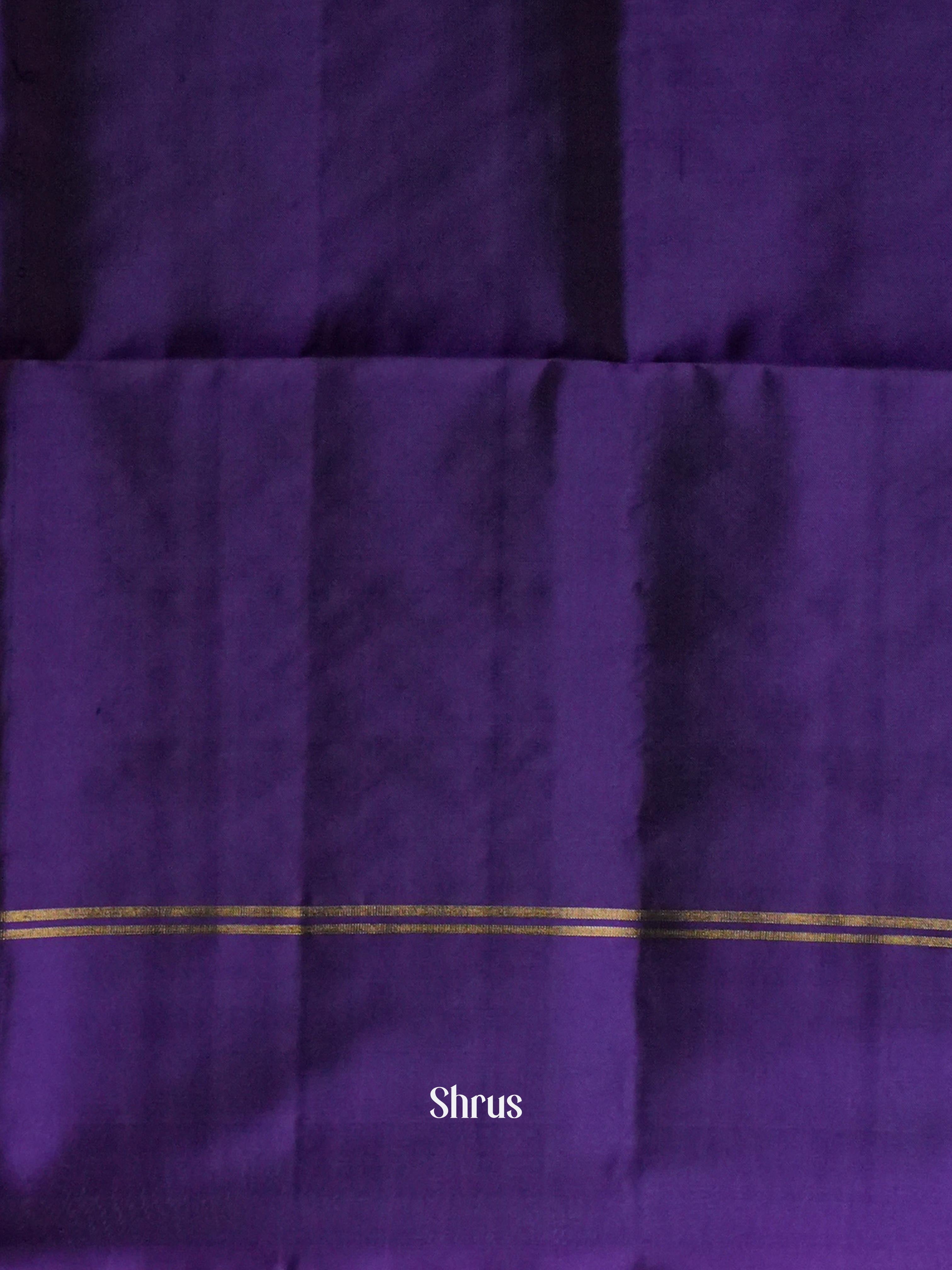 Navy Blue & Pinkish Maroon - Soft Silk Saree - Shop on ShrusEternity.com