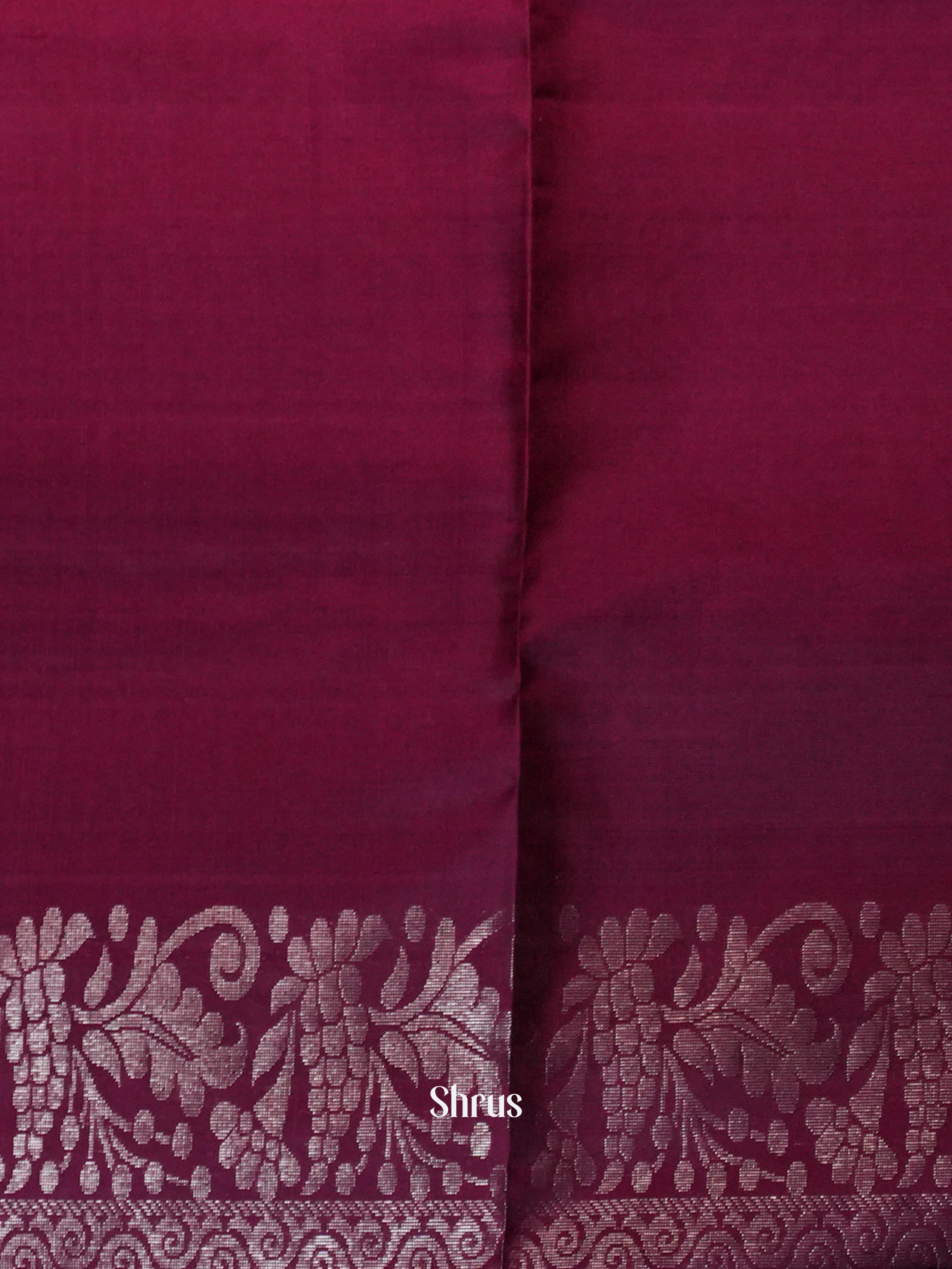 Double Shaded Grey & Violet Red - Soft Silk Saree - Shop on ShrusEternity.com