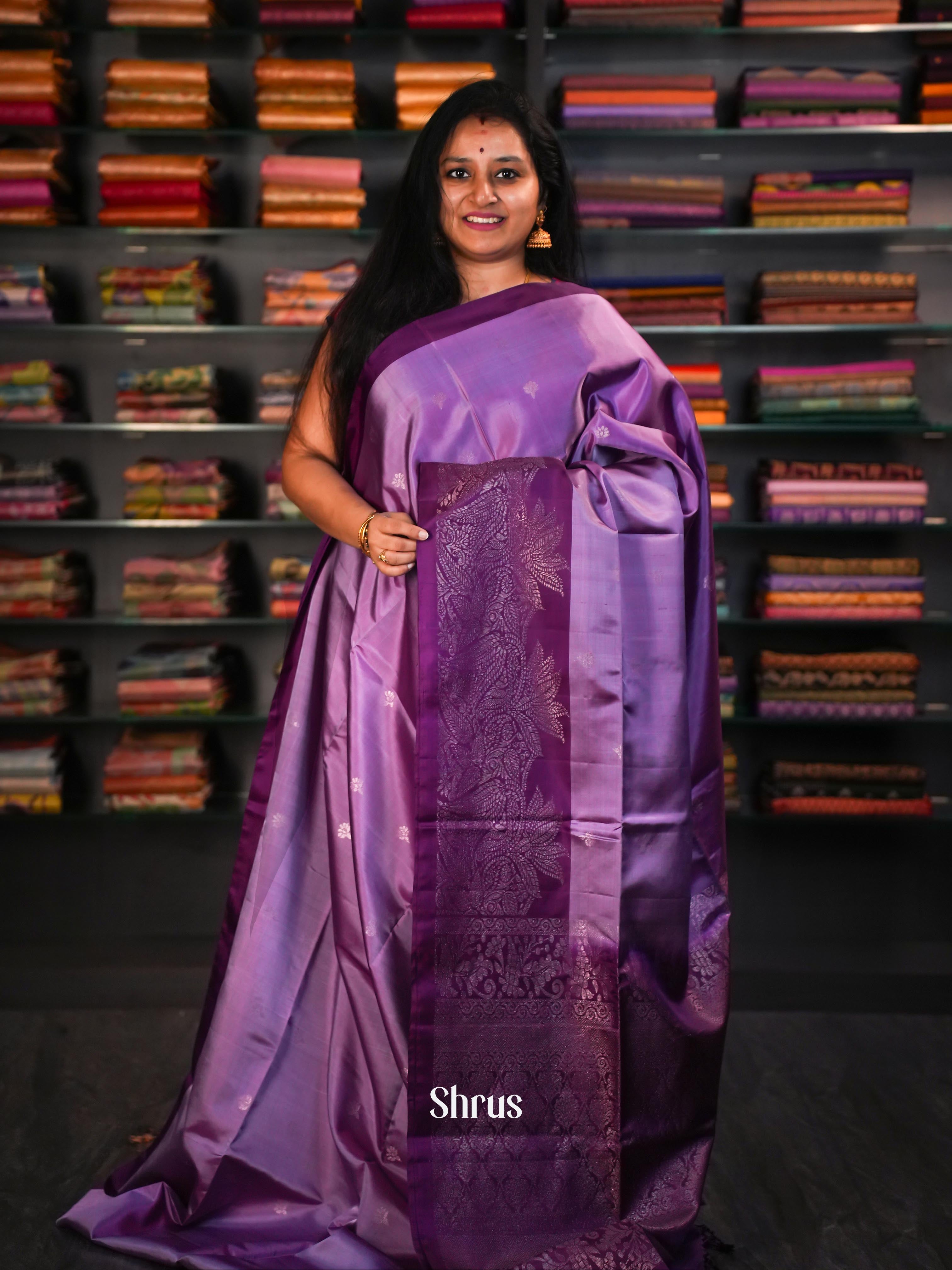 Shades Of Purple - Soft Silk Saree - Shop on ShrusEternity.com