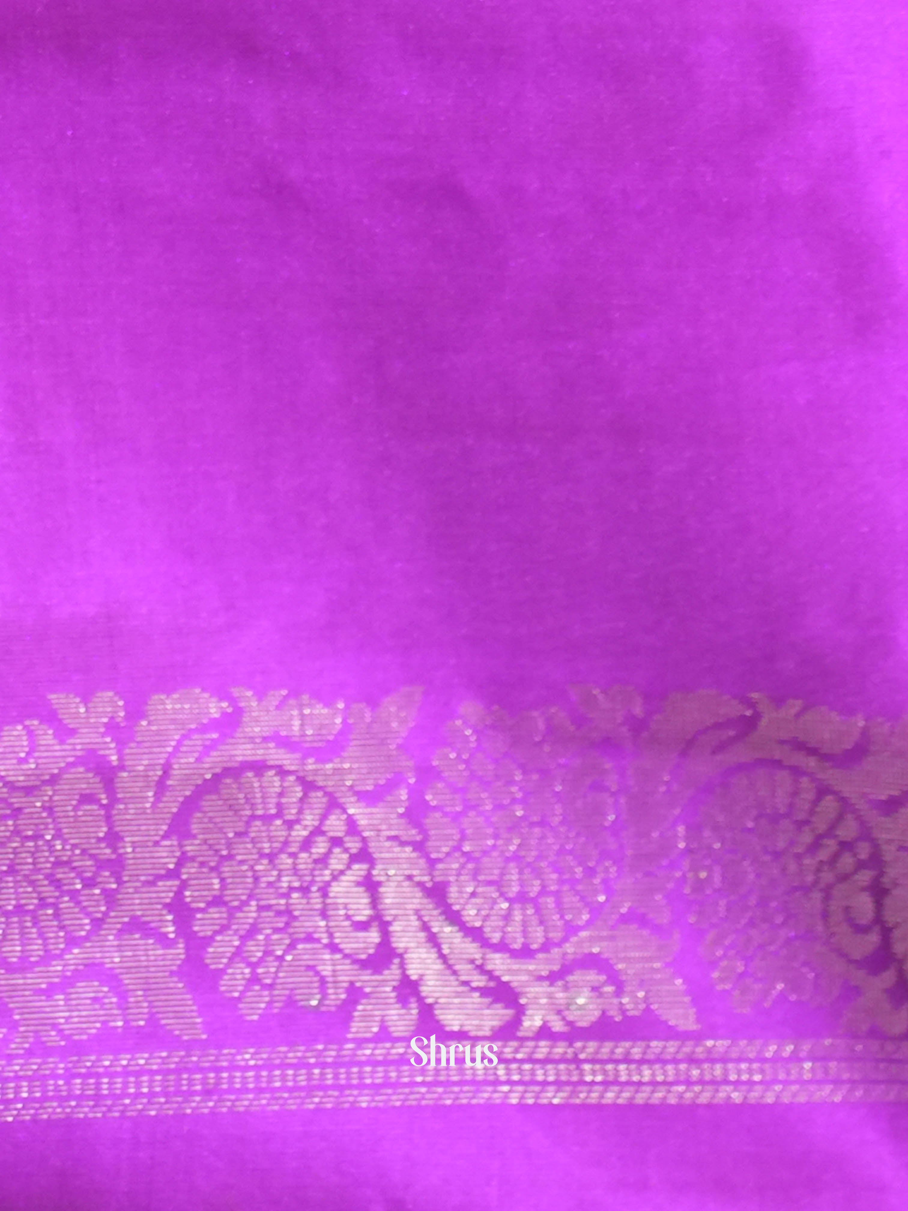 Green & Purple - Soft Silk Saree - Shop on ShrusEternity.com