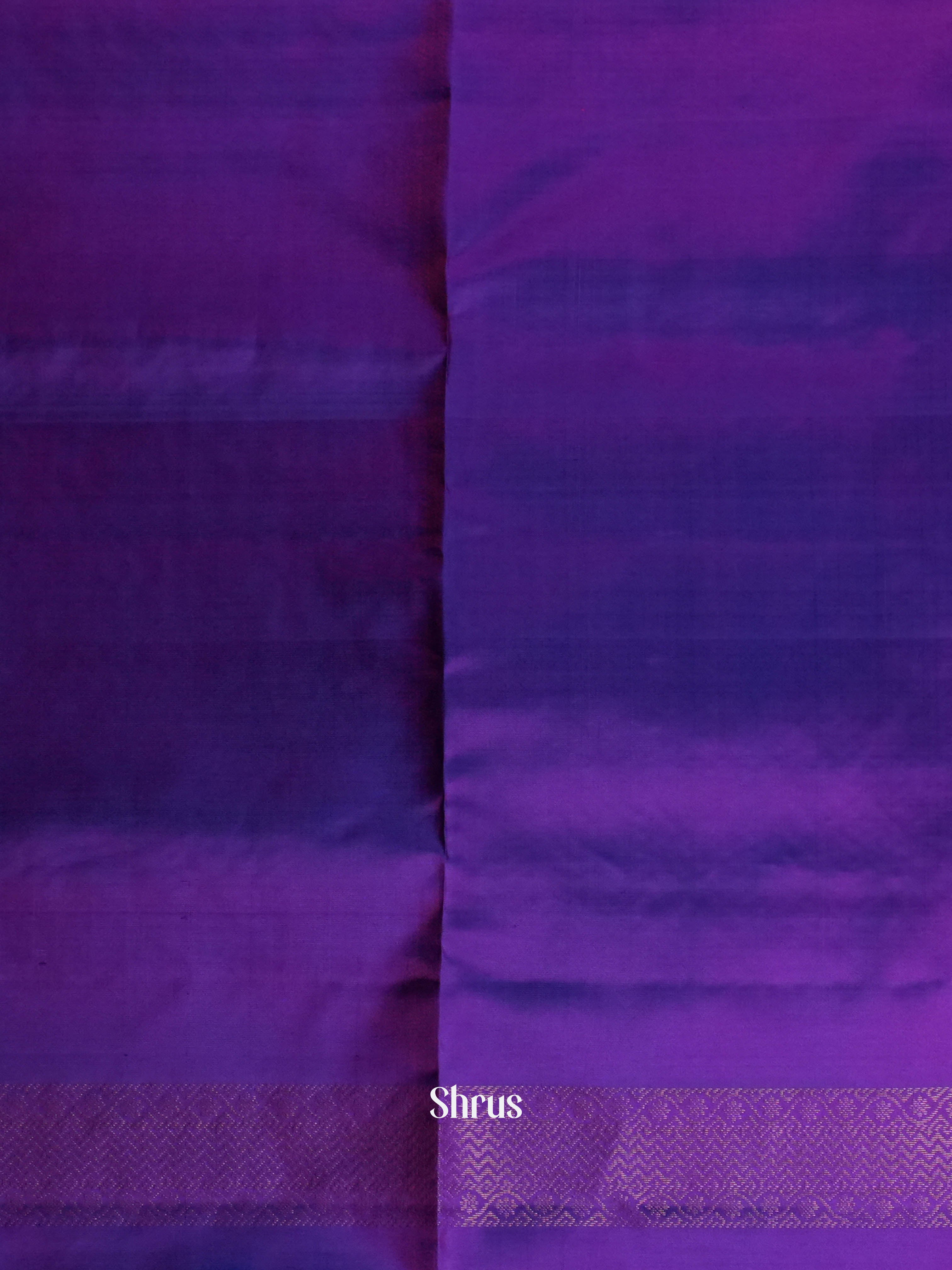 Double Shaded Blue & Double Shaded Purple - Soft Silk Saree - Shop on ShrusEternity.com
