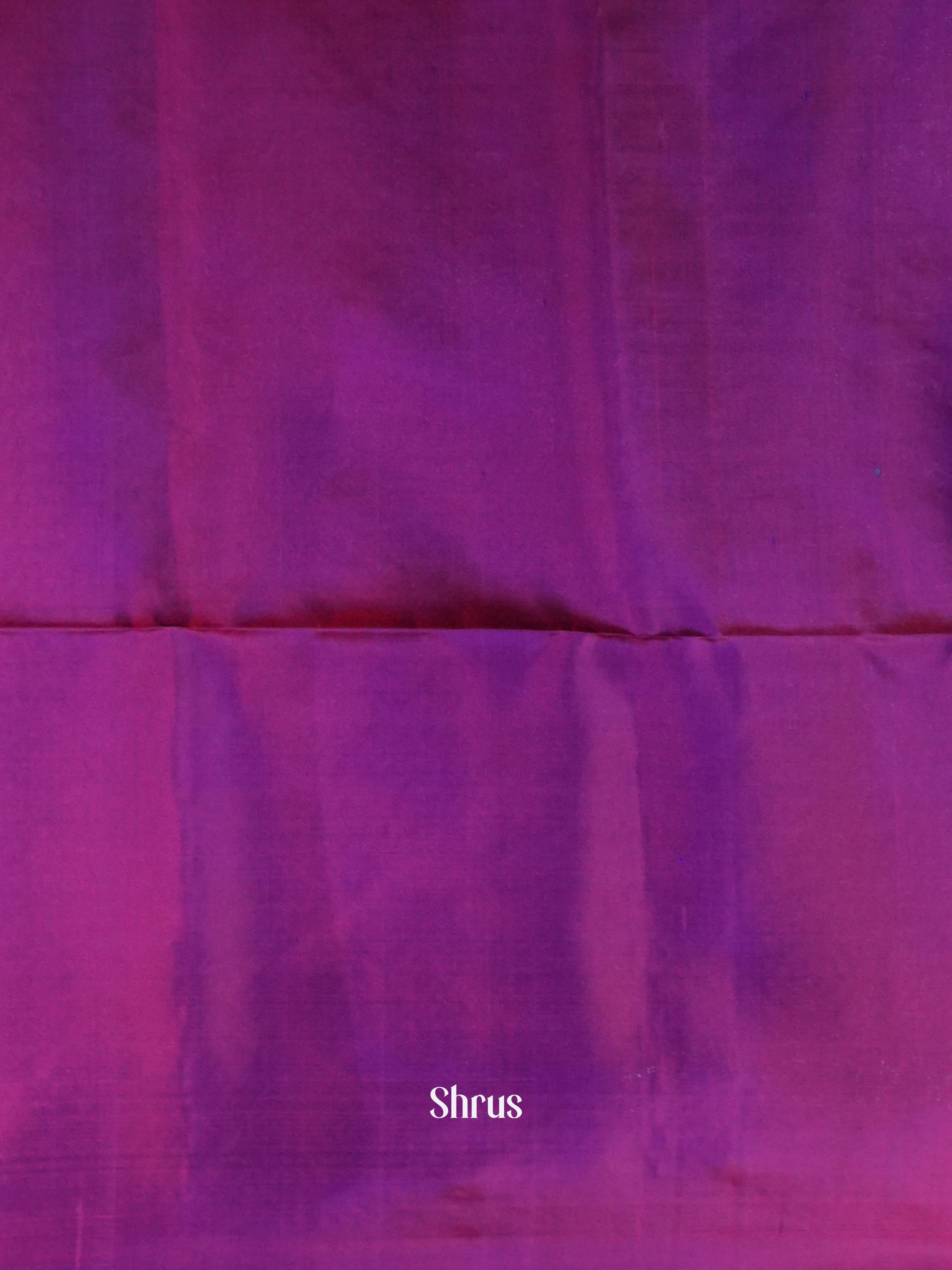 Fancy Blue & Double Shaded Purple Red - Soft Silk Saree-2