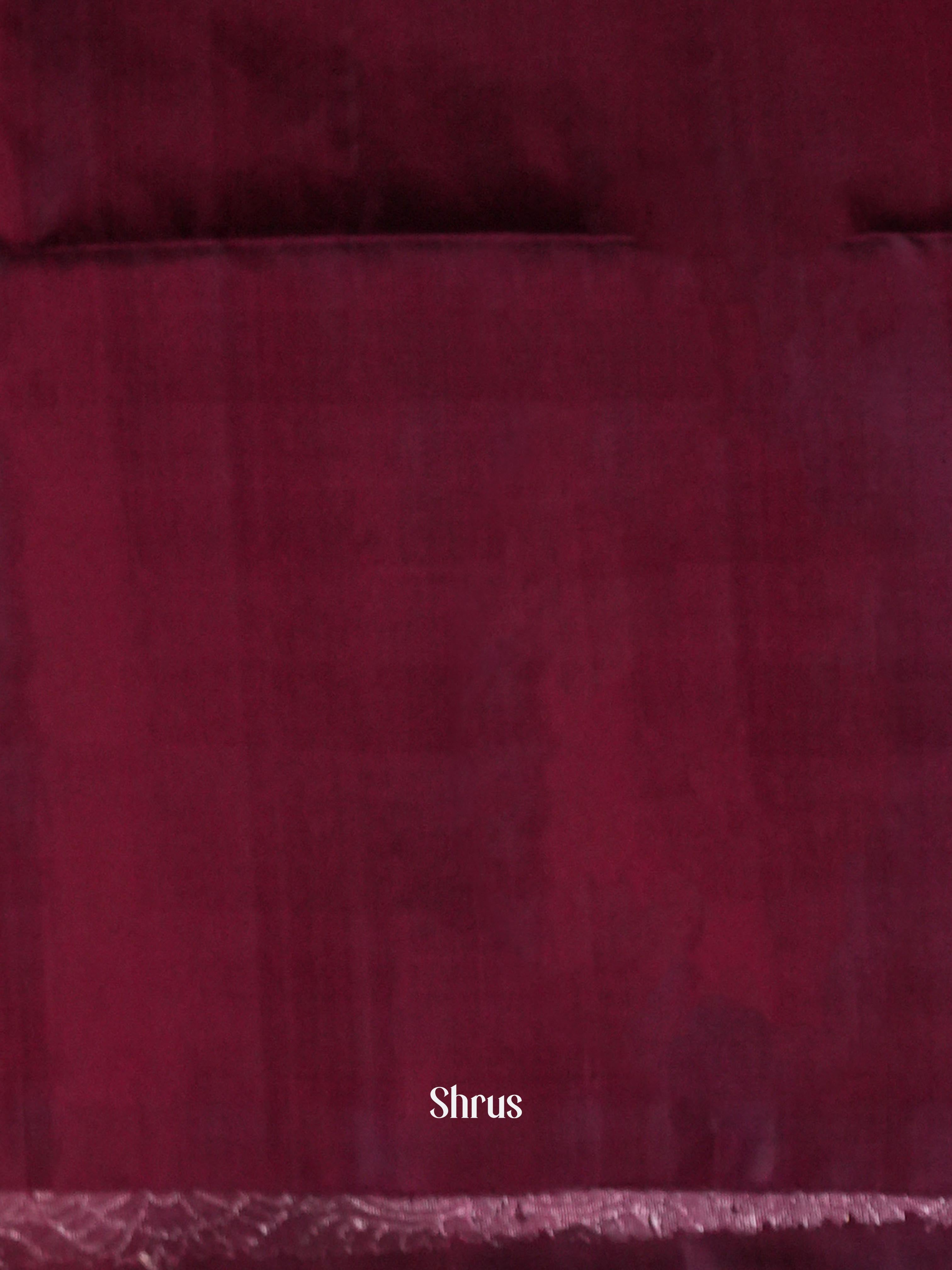 Olive Green & Dark Maroon - Soft Silk Saree - Shop on ShrusEternity.com