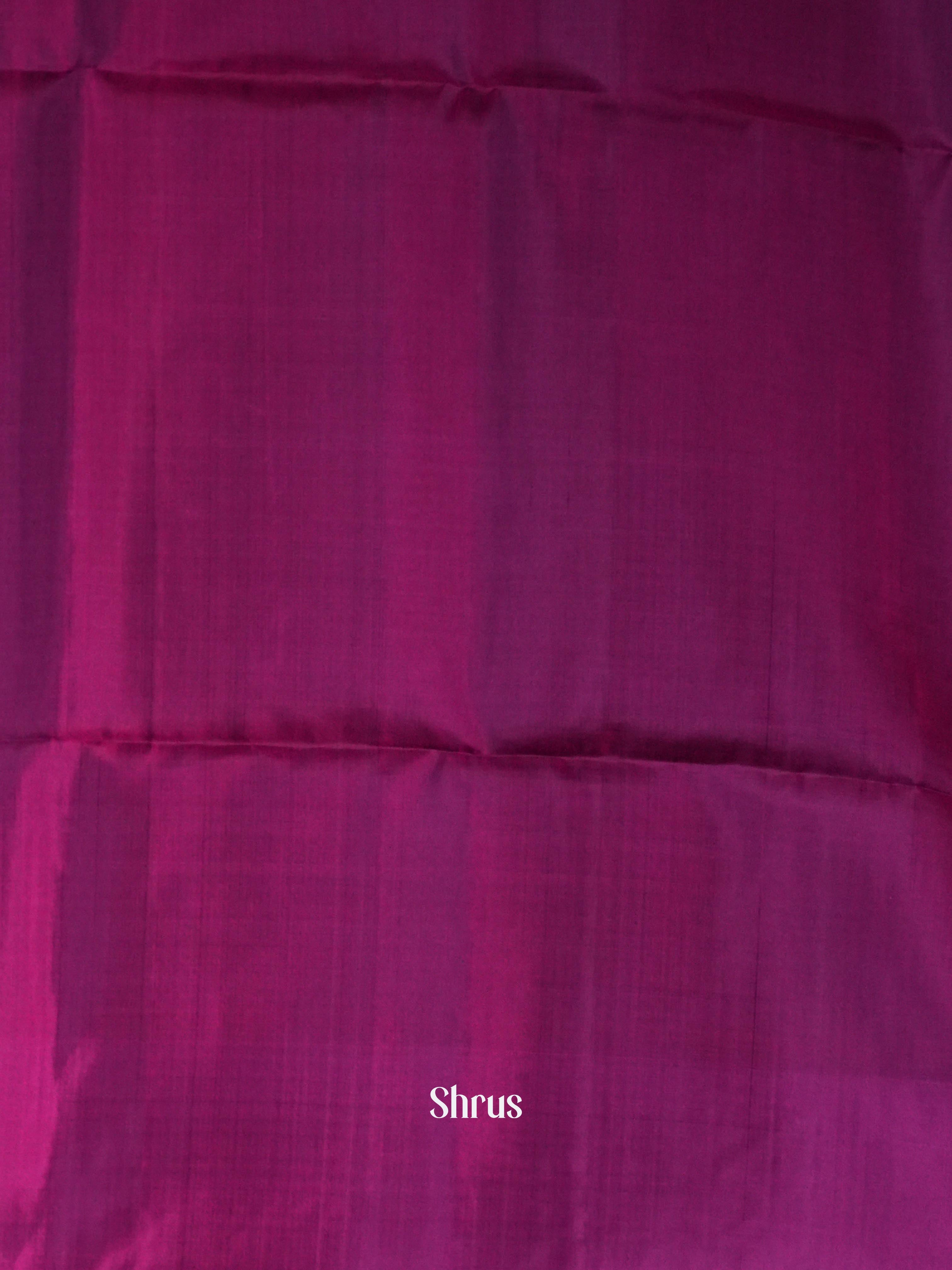 Peacock Green & Violet Red - Soft Silk Saree-2