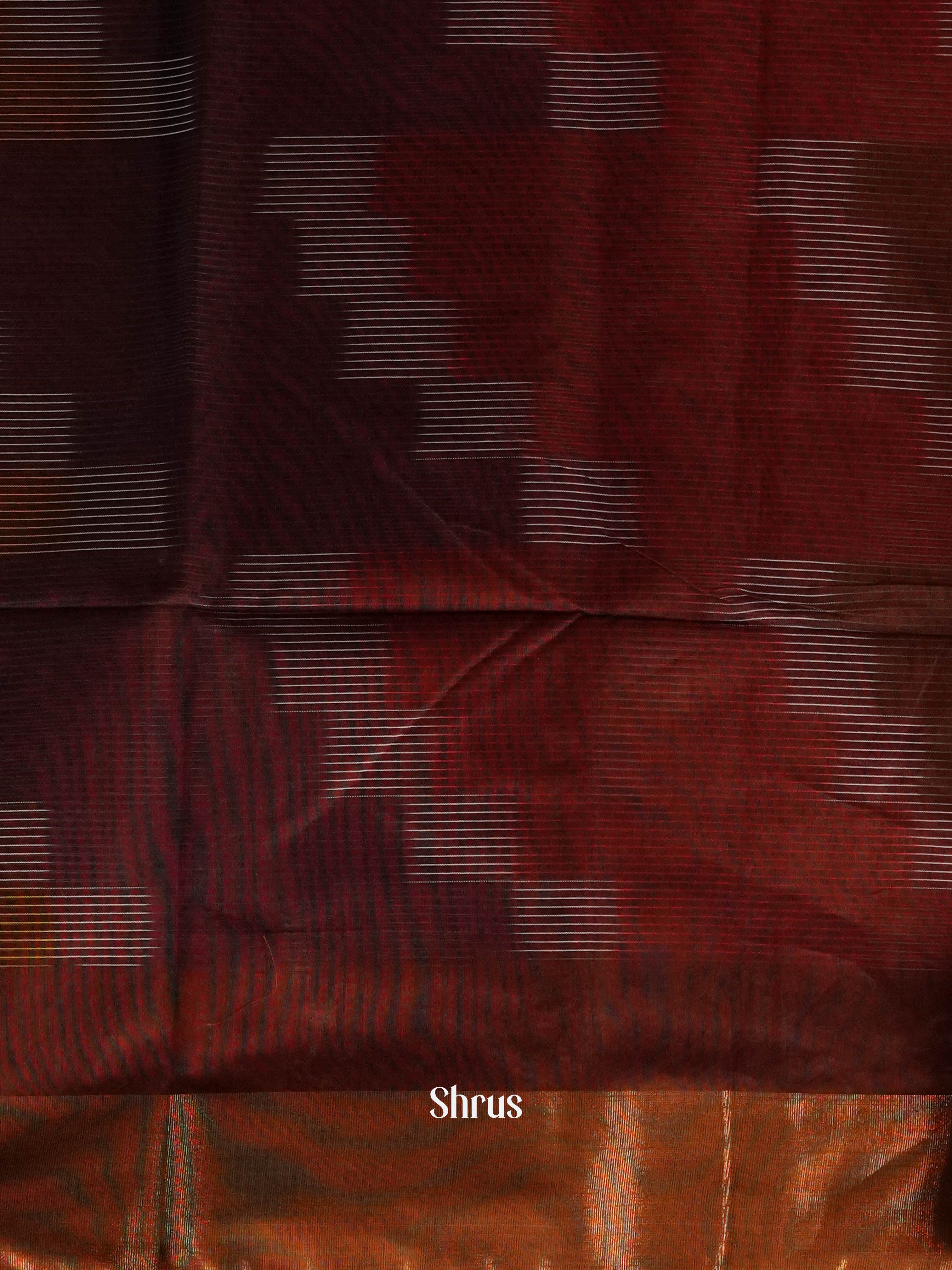 Brown - Ikkat Kora Saree - Shop on ShrusEternity.com