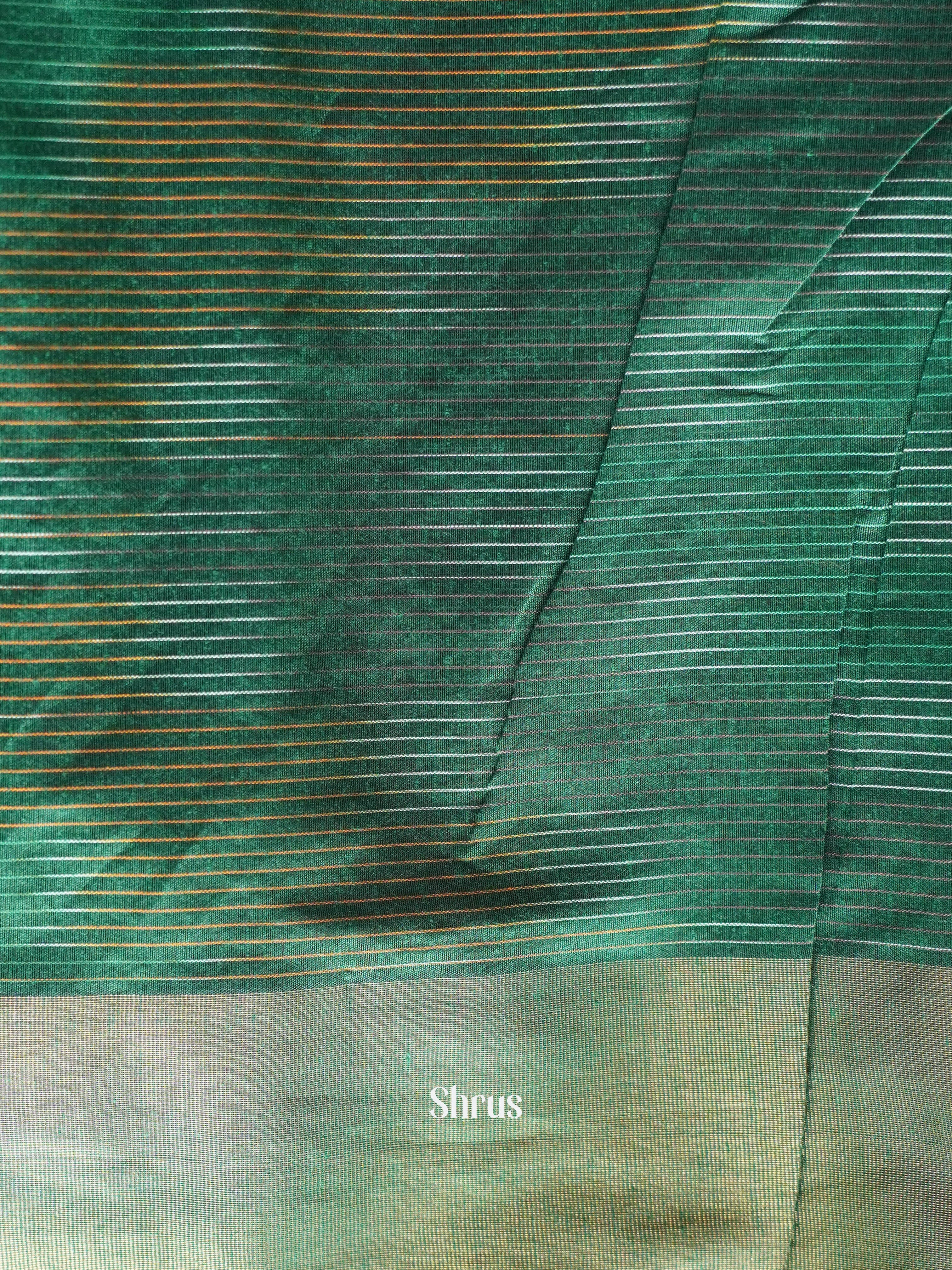 Green - Ikkat Kora Saree - Shop on ShrusEternity.com