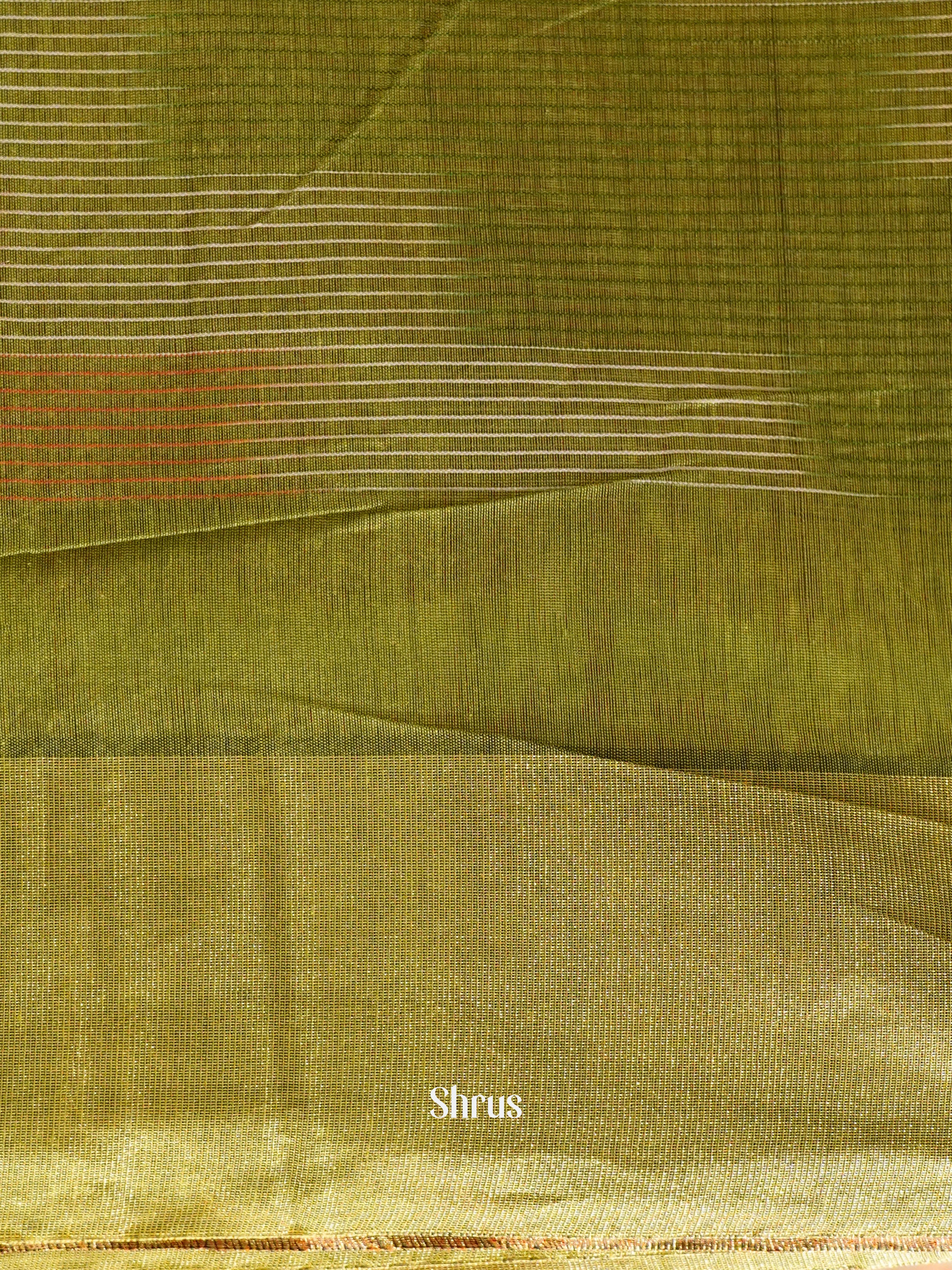 Yellow With Green - Ikkat Kora Saree - Shop on ShrusEternity.com