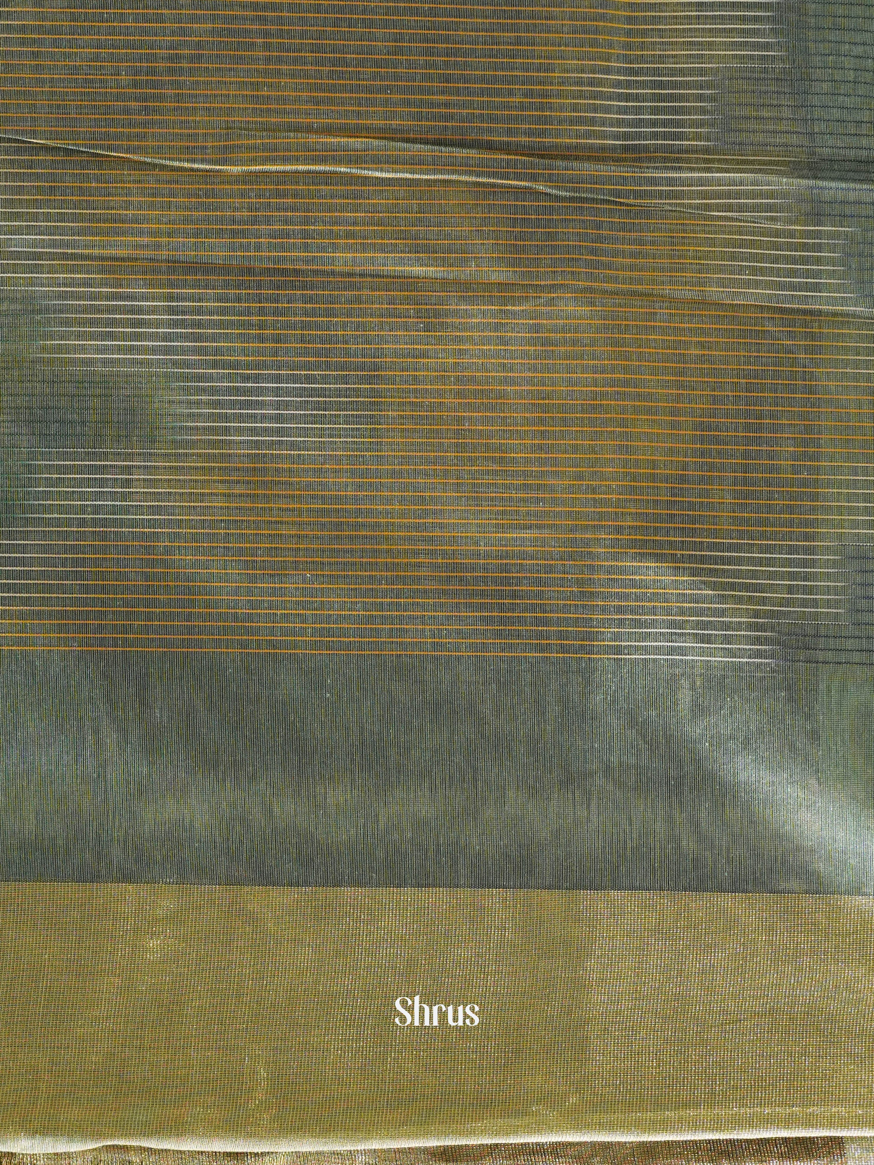 Cadet Blue - Ikkat Kora Saree - Shop on ShrusEternity.com