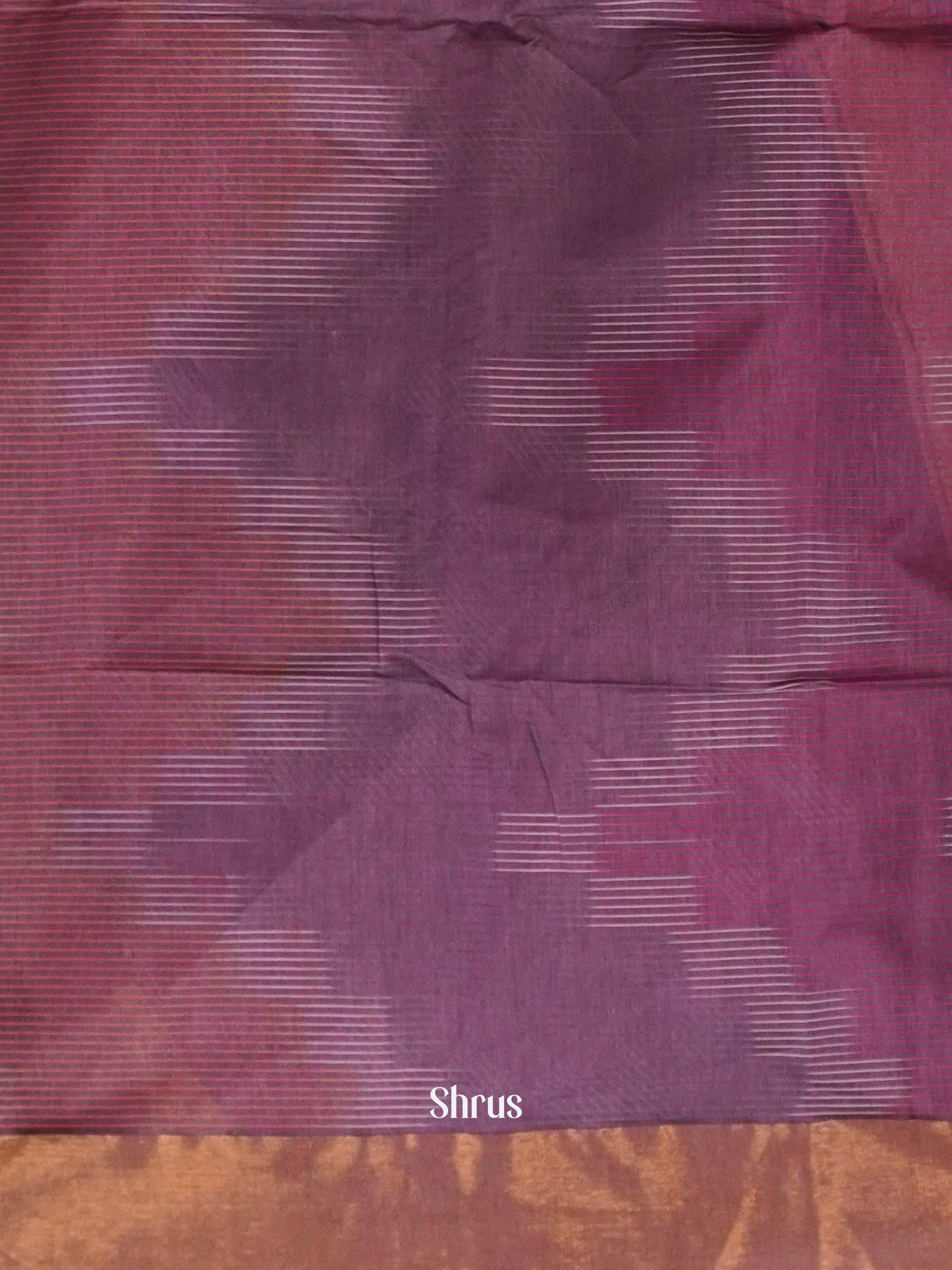 Purple- Ikkat Kora Saree - Shop on ShrusEternity.com