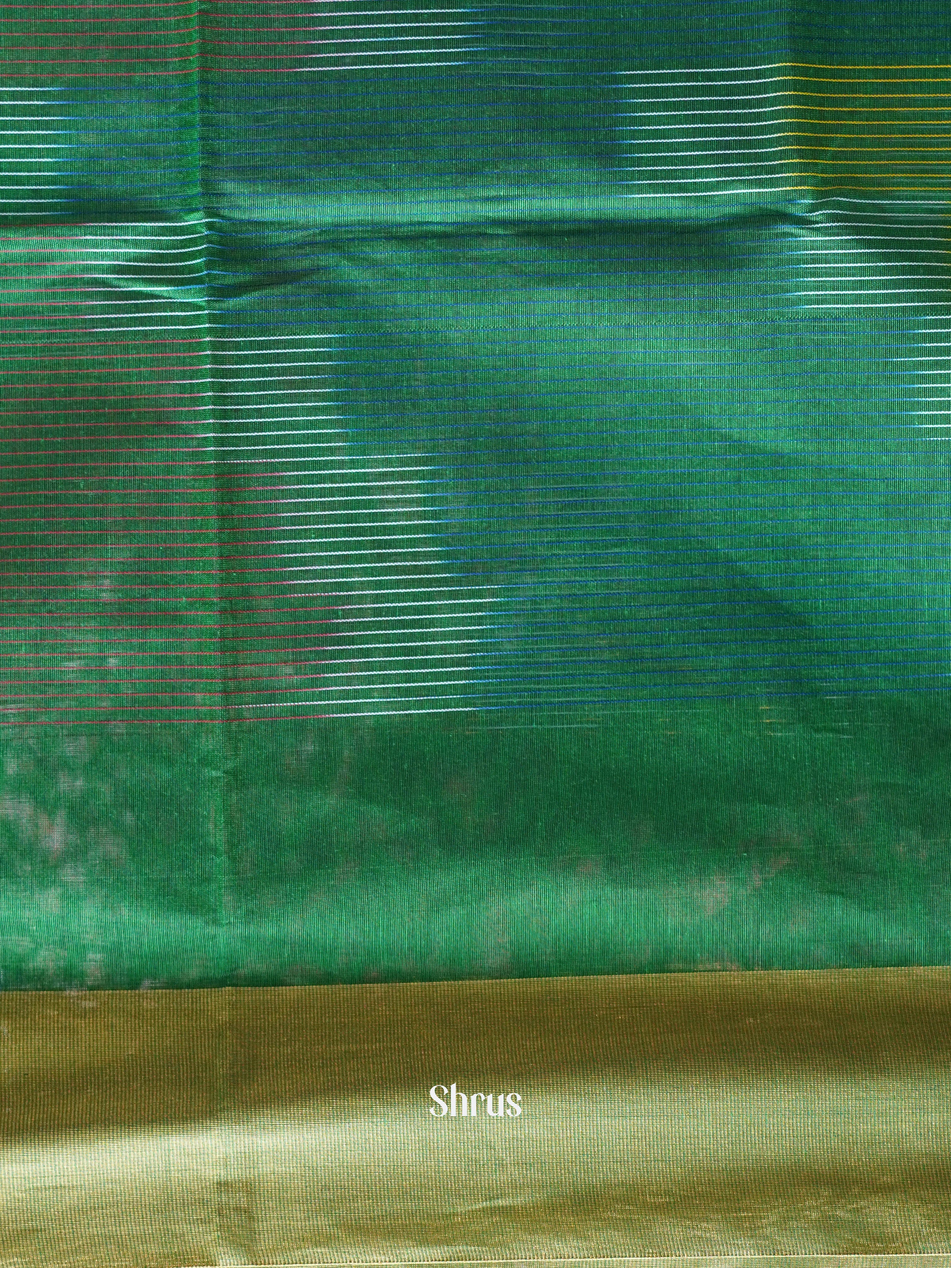 Green - Ikkat Kora Saree - Shop on ShrusEternity.com