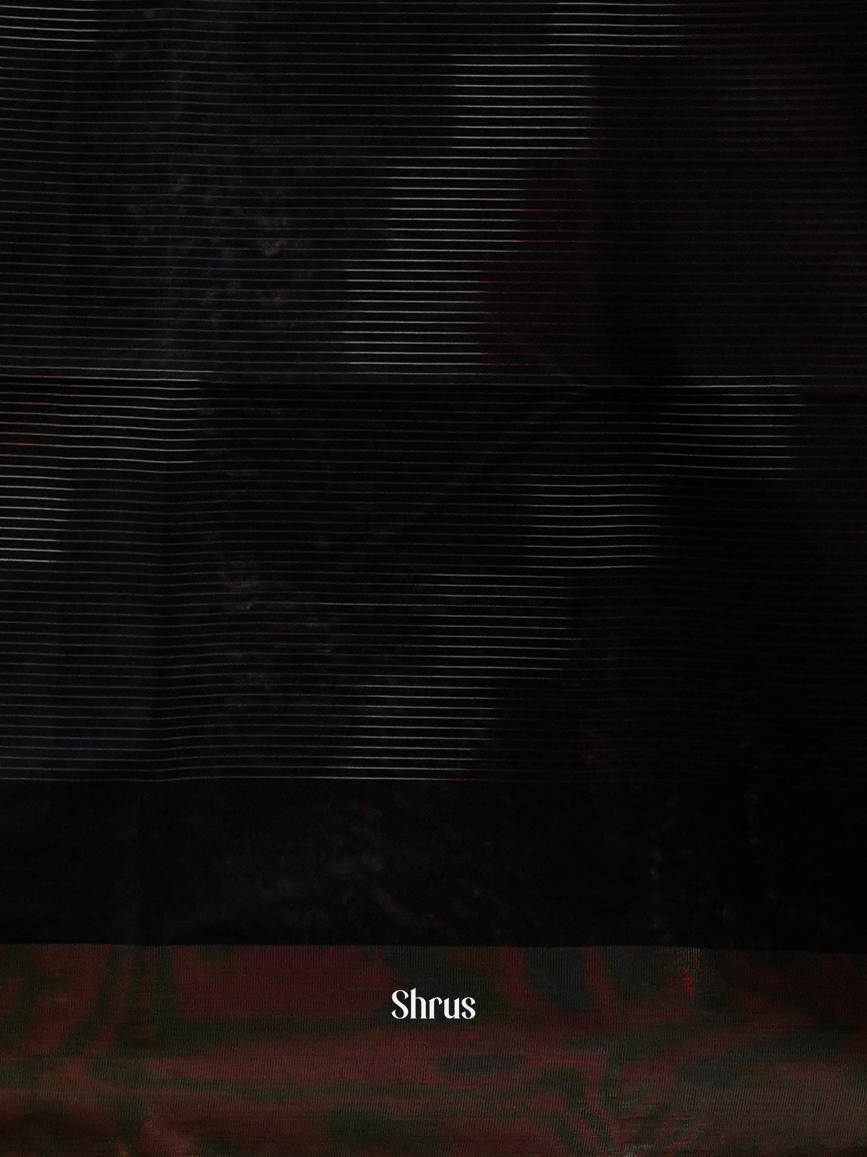 Black & Maroon - Ikkat Kora Saree - Shop on ShrusEternity.com