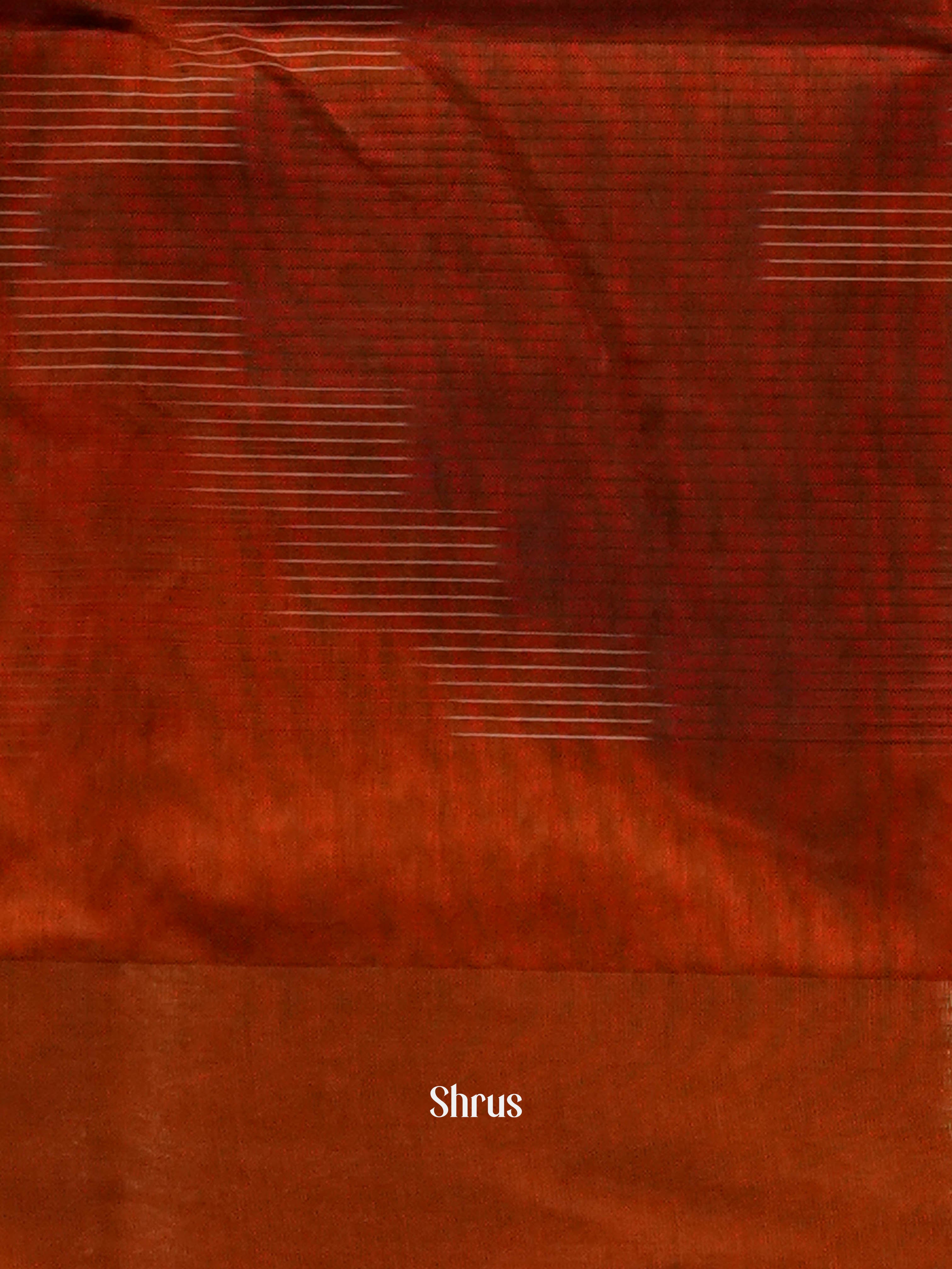 Brick & Maroon - Ikkat Kora Saree - Shop on ShrusEternity.com