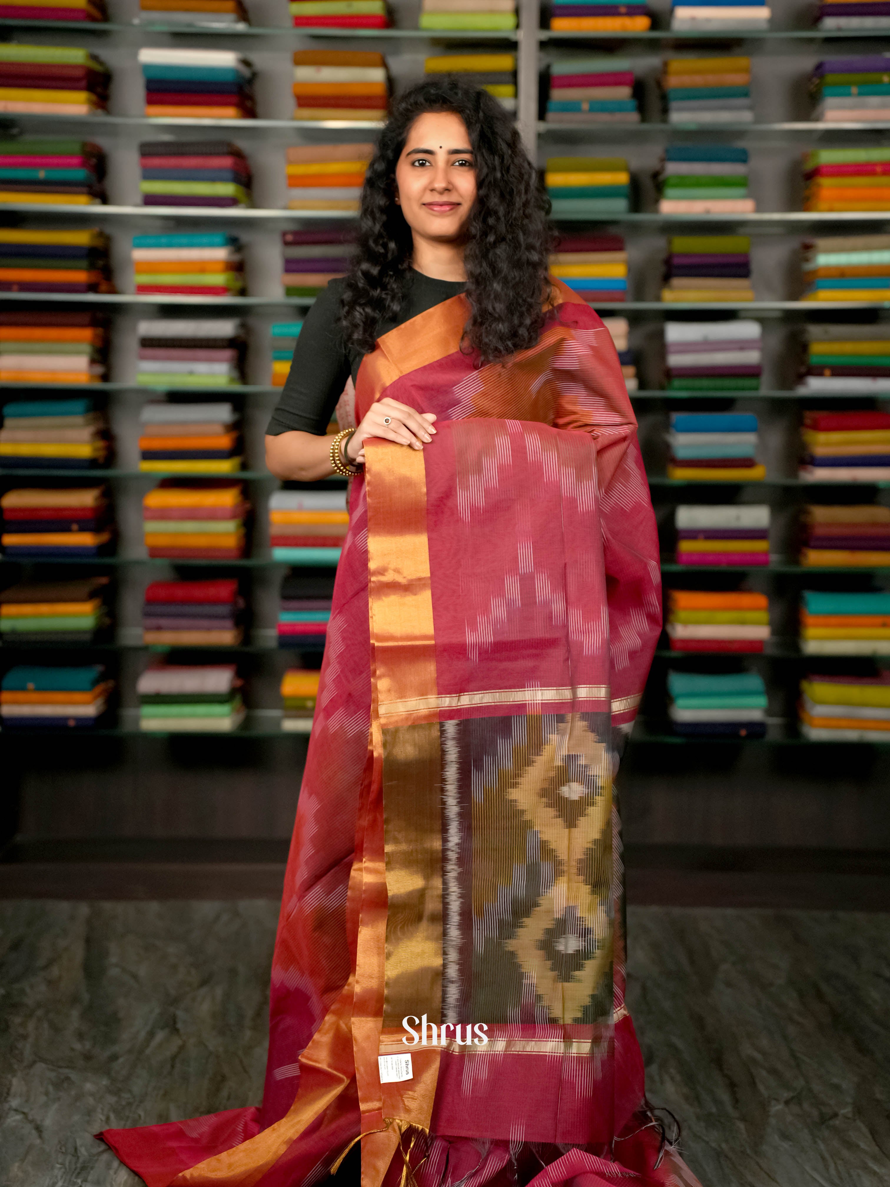 CHS10880 - Ikkat Kora Saree - Shop on ShrusEternity.com