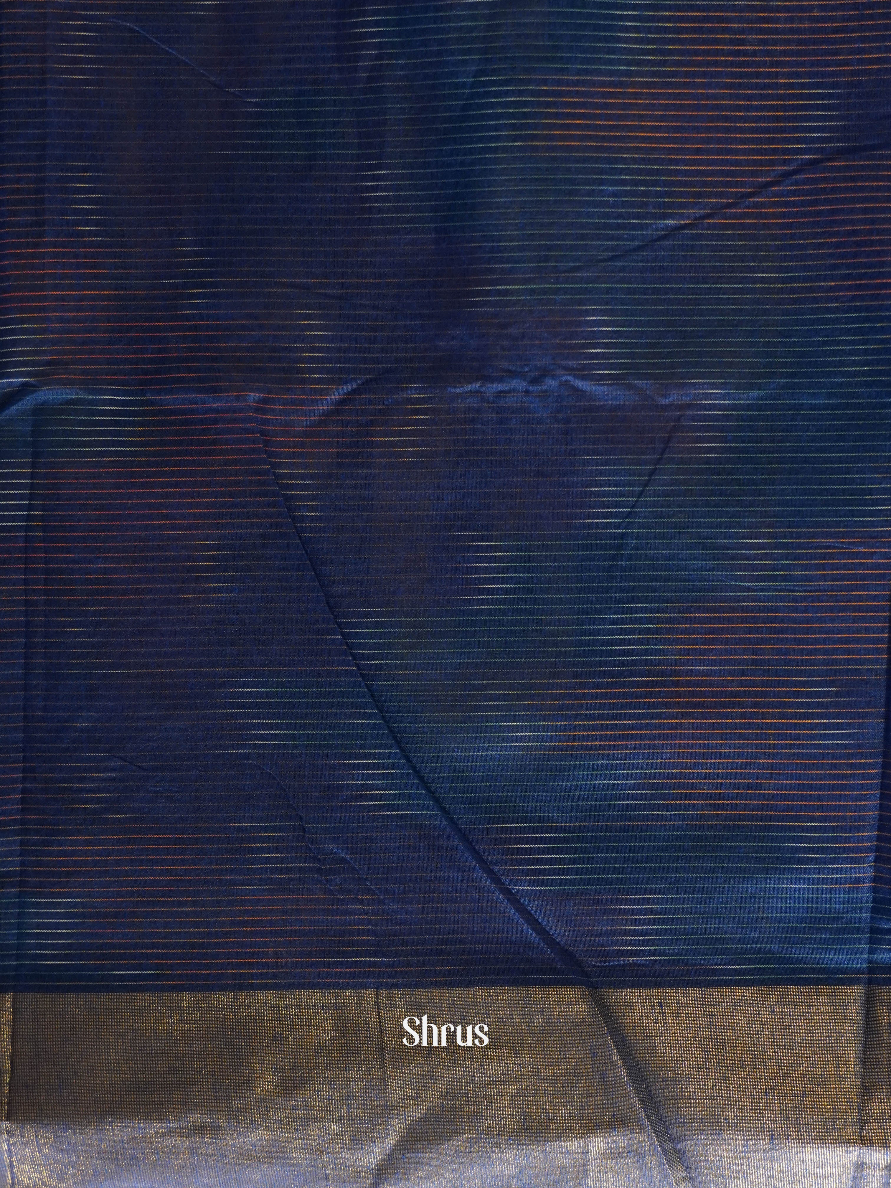 Blue - Ikkat Kora Saree - Shop on ShrusEternity.com