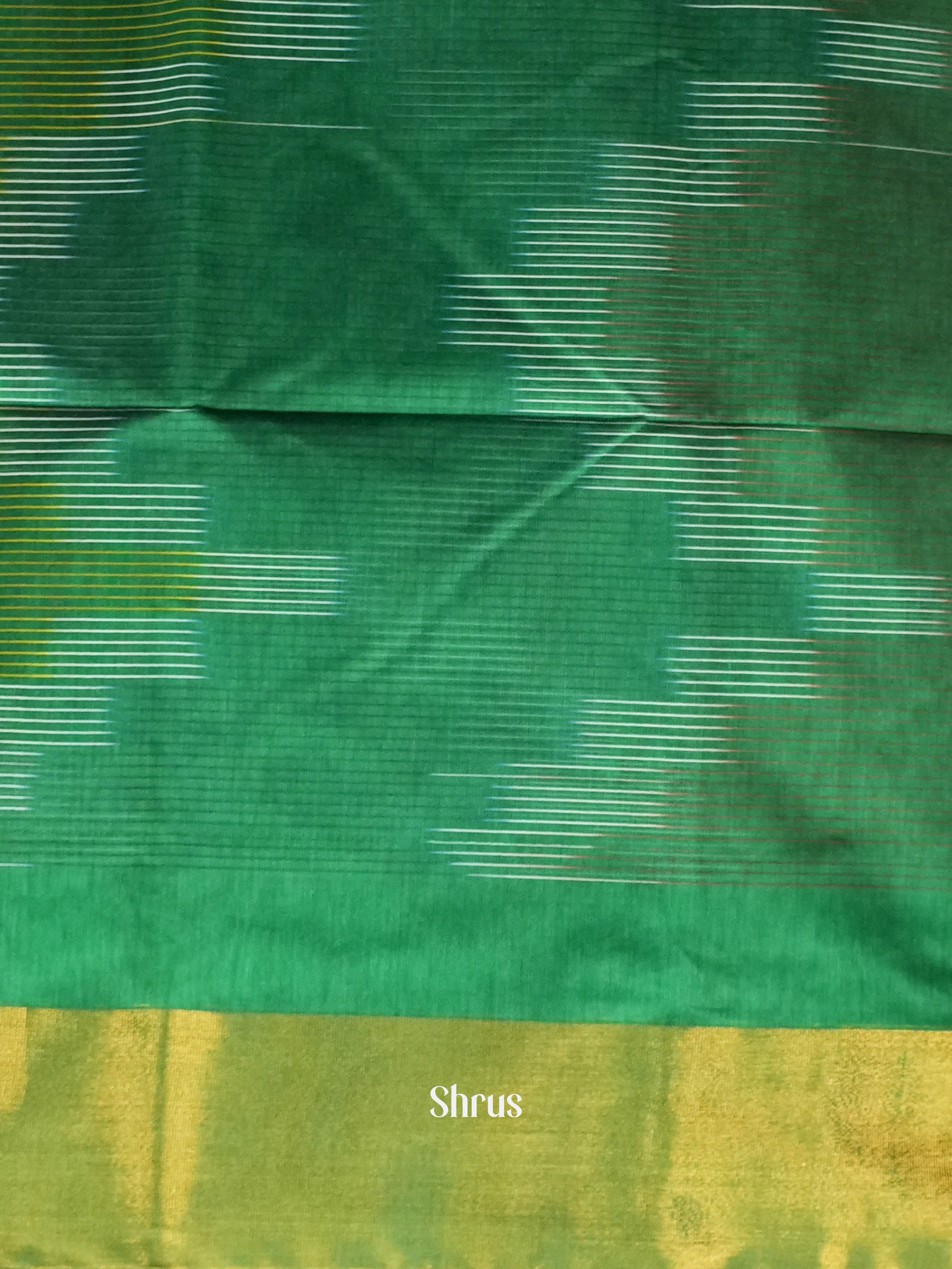CHS10884 - Ikkat Kora Saree - Shop on ShrusEternity.com